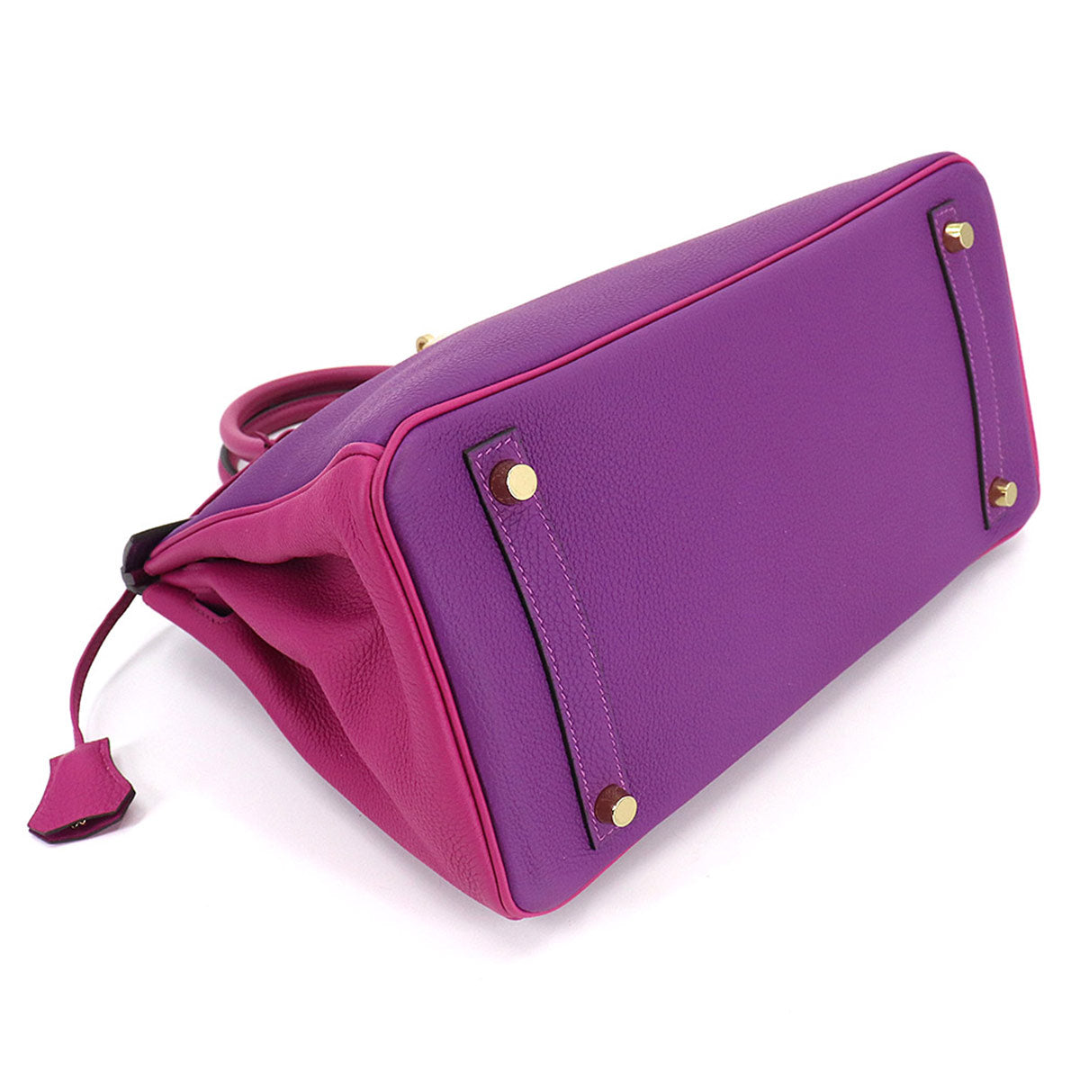 SPO Birkin 30 Hand Bag Togo Anemone Rose Purple Purse C