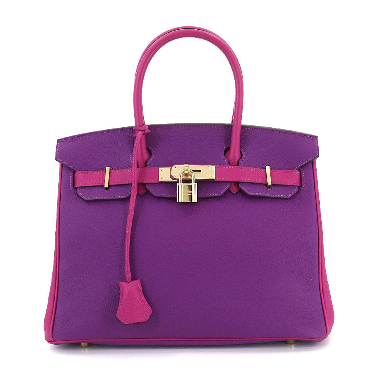 SPO Birkin 30 Hand Bag Togo Anemone Rose Purple Purse C