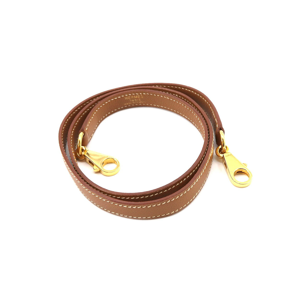 Shoulder Strap Couchevel Epsom Gold Brown Accessory