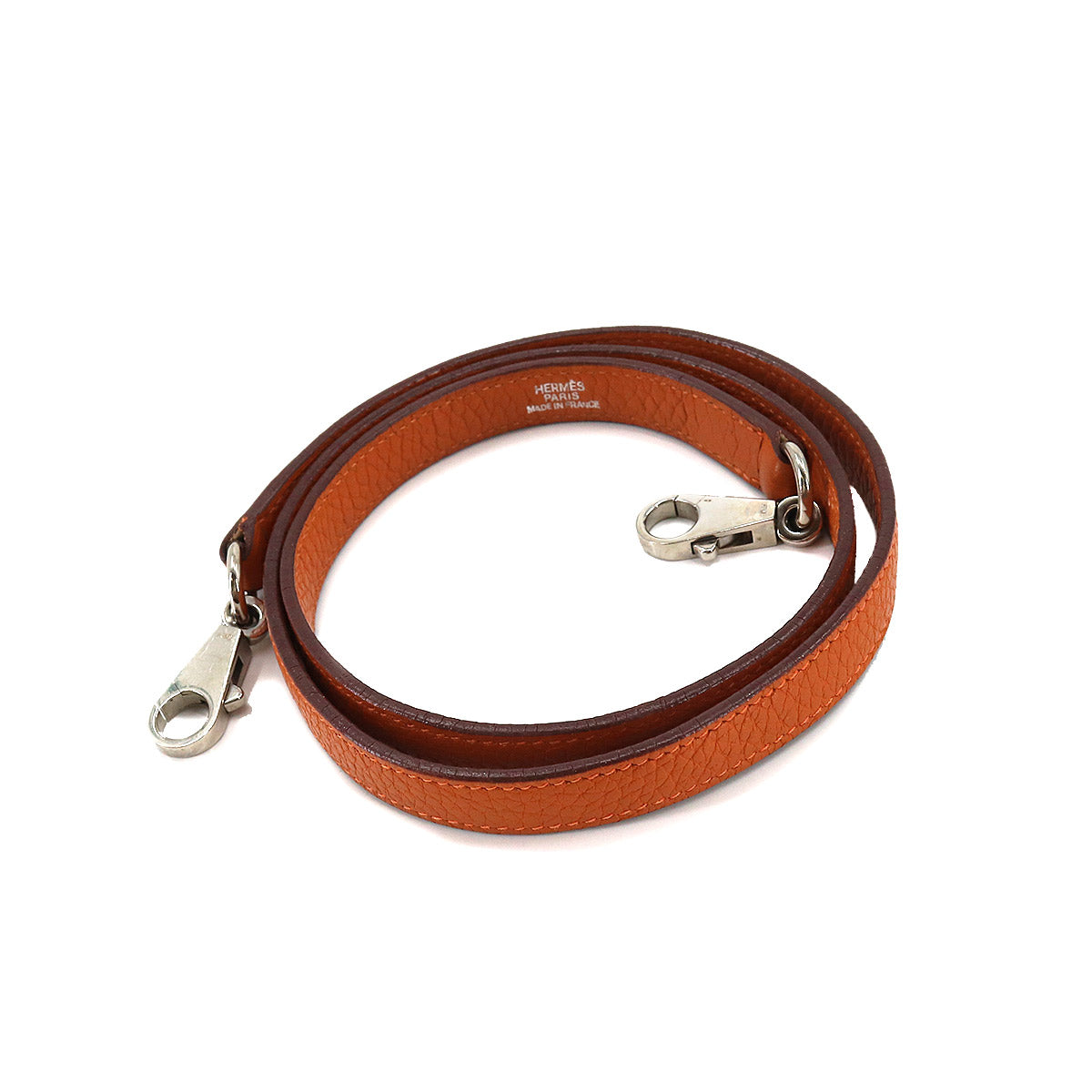 Shoulder Strap Taurillon Clemence Potiron Orange