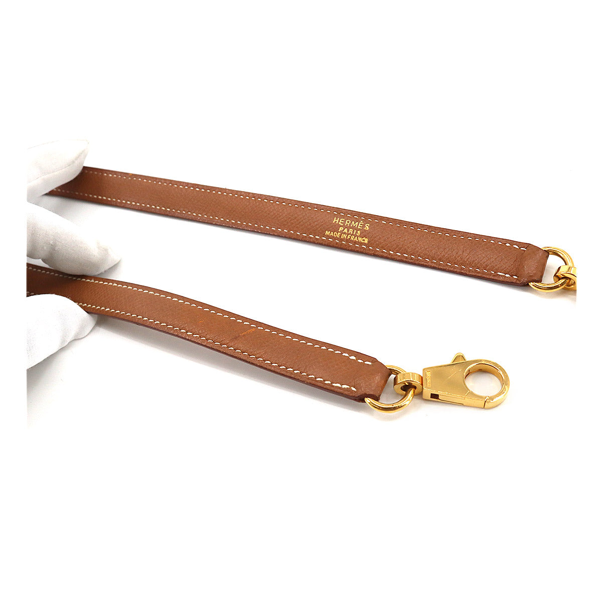 Shoulder Strap Couchevel Epsom Gold Brown Accessory
