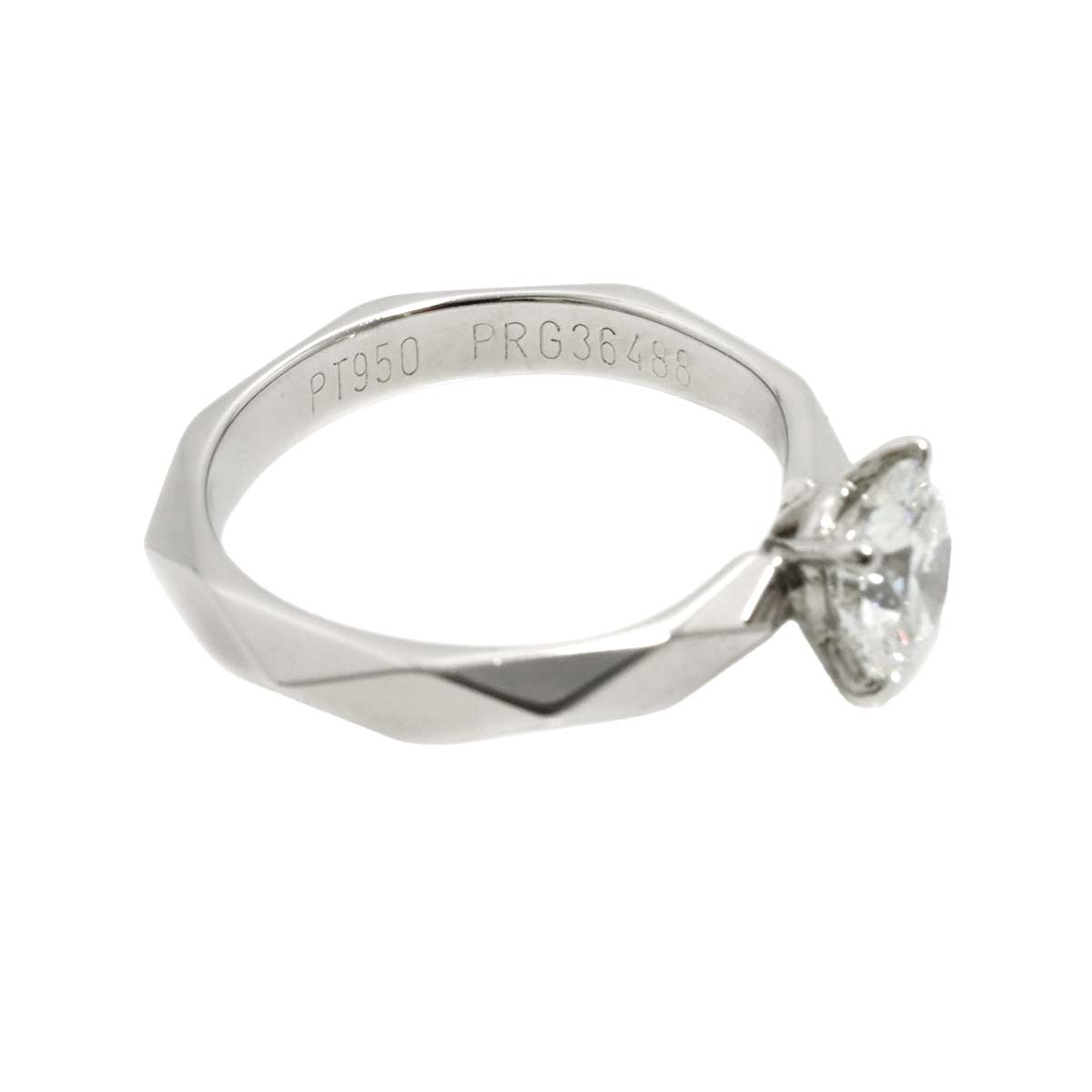 BOUCHERON Facet Diamond 0.76ct F/VVS2 Ring Platinum Size4(US)