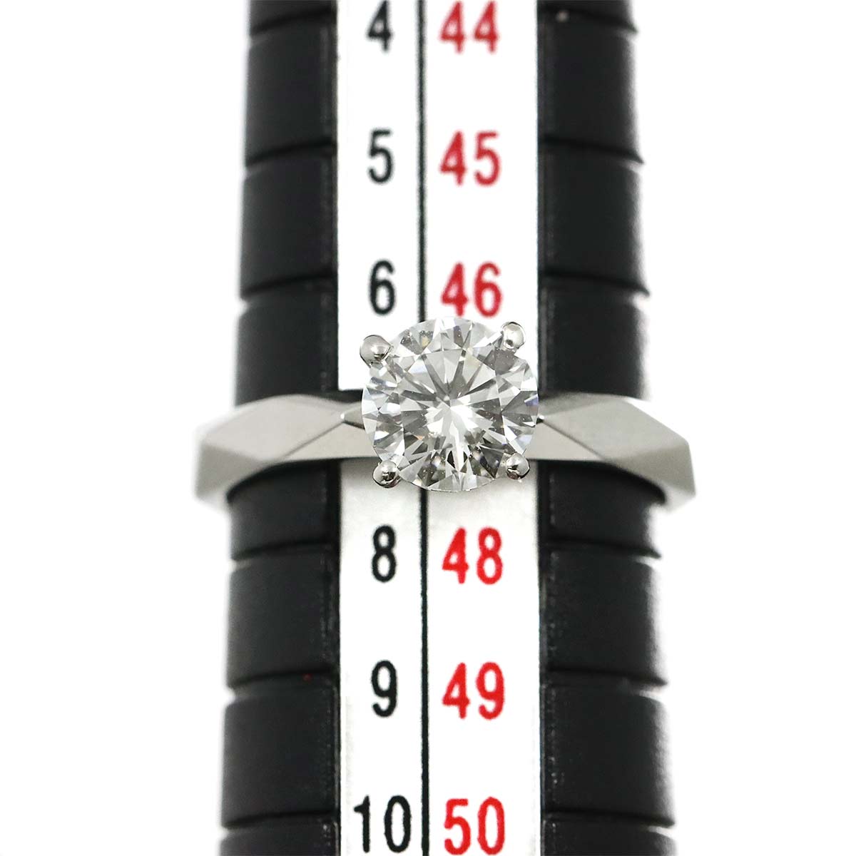 BOUCHERON Facet Diamond 0.76ct F/VVS2 Ring Platinum Size4(US)