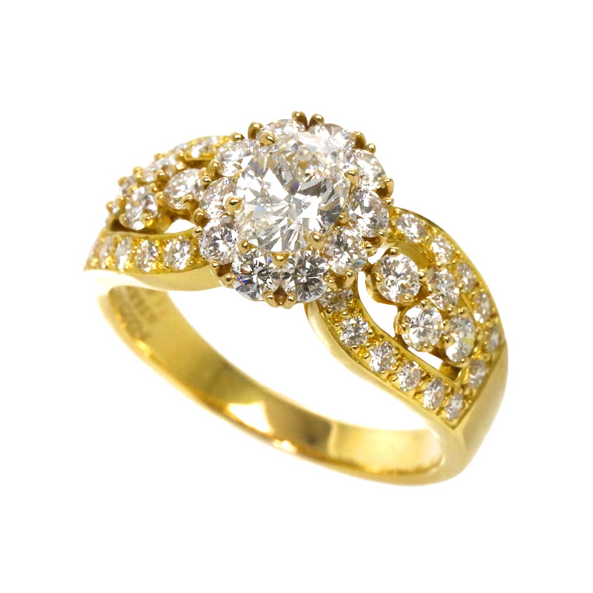Van Cleef Arpels Diamond Ring 18K YG 750 size7.75-8(US)