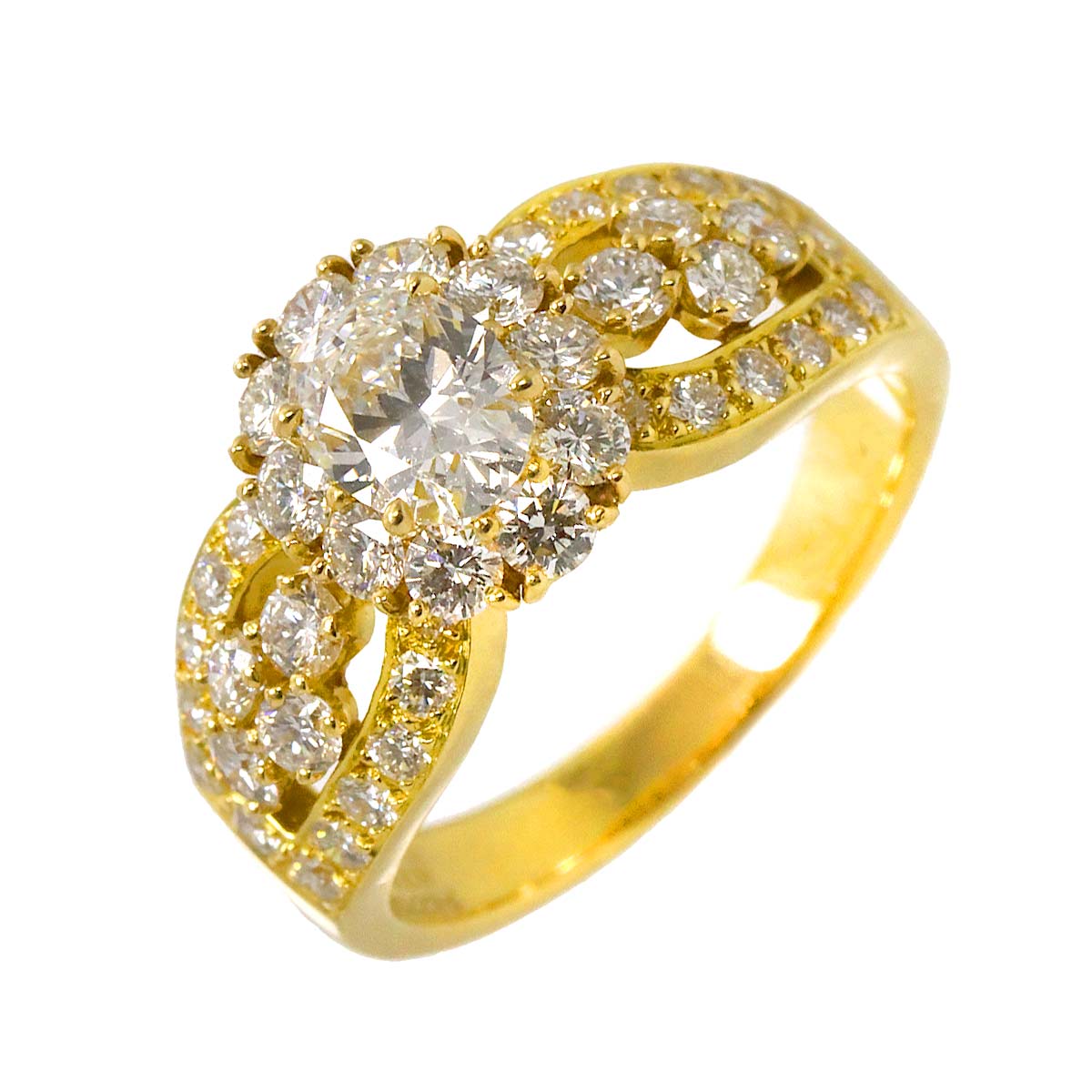 Van Cleef Arpels Diamond Ring 18K YG 750 size7.75-8(US)