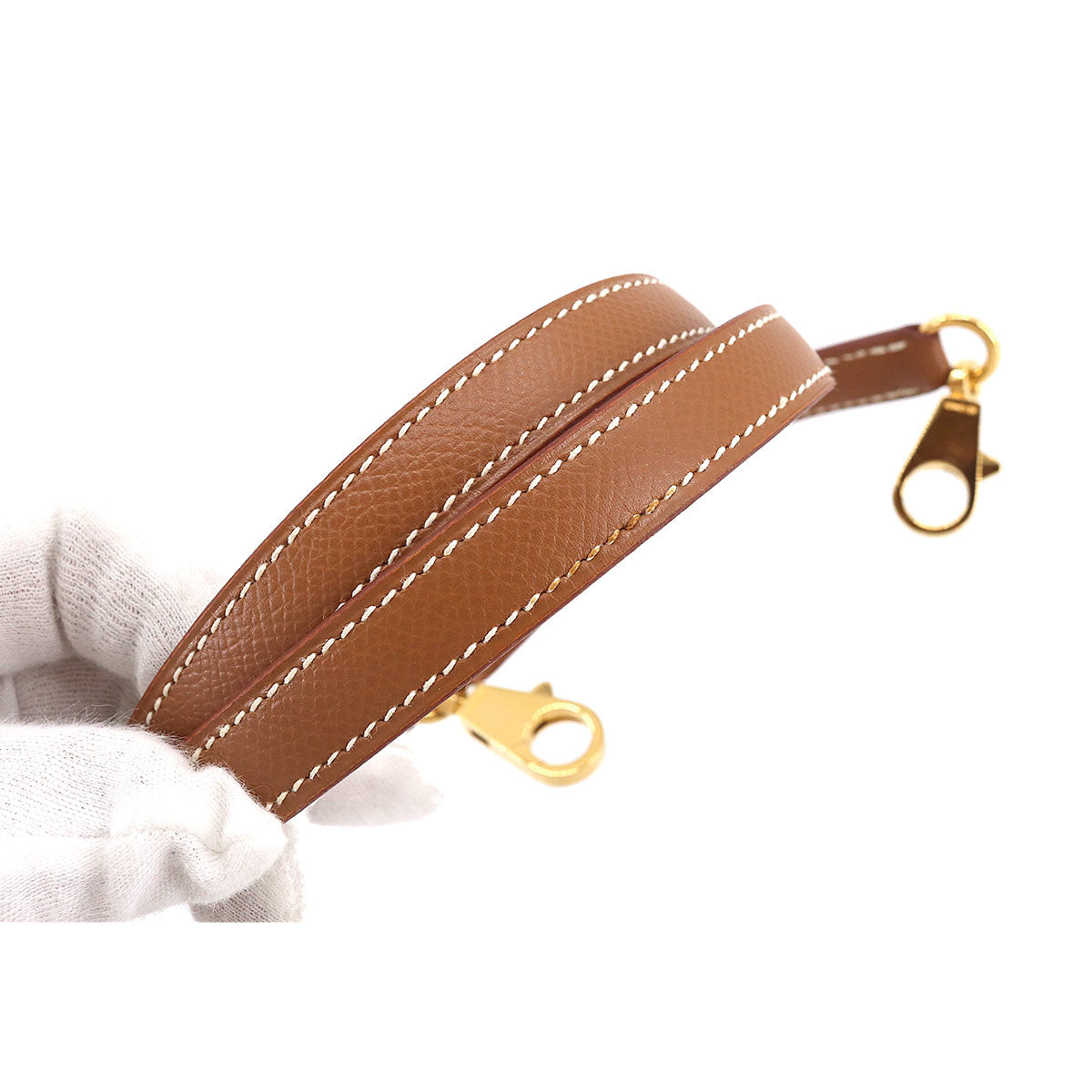 Shoulder Strap Epsom Gold Brown Accessory