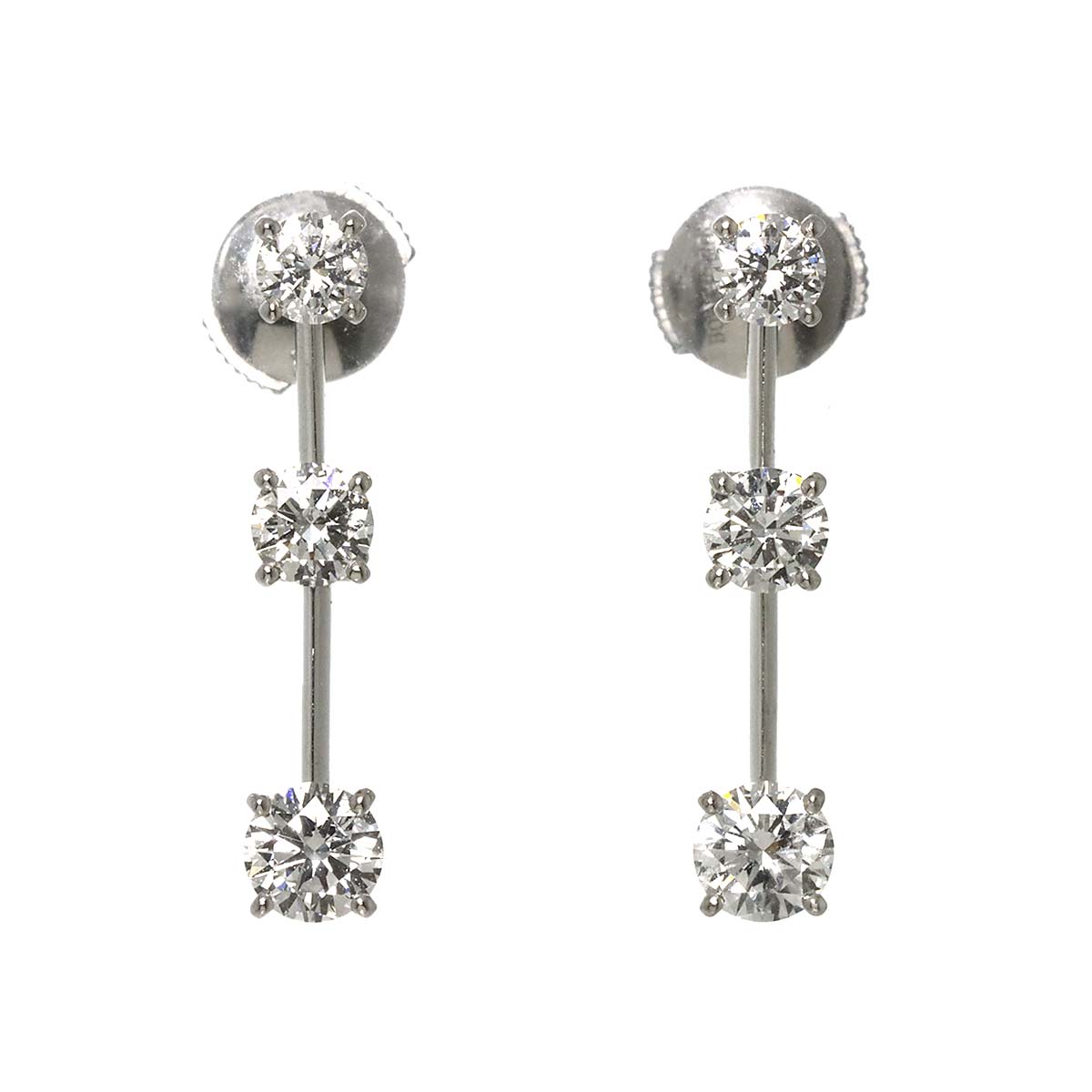 BOUCHERON Diamond Earring Pierced Pt 18K WG 750