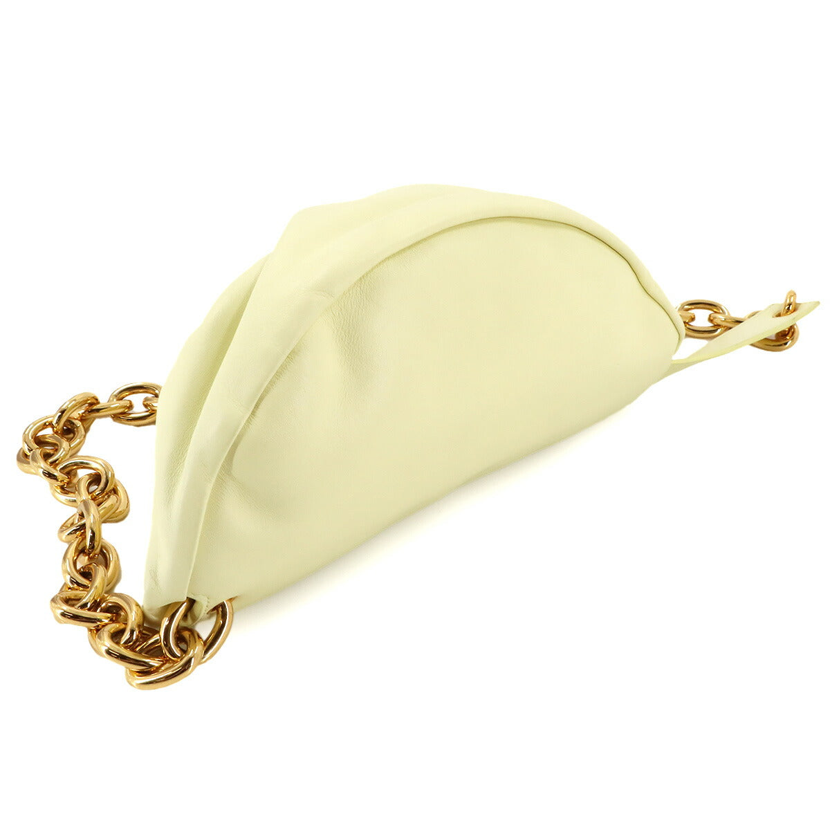The Chain Pouch Body Bag Leather Yellow 651445