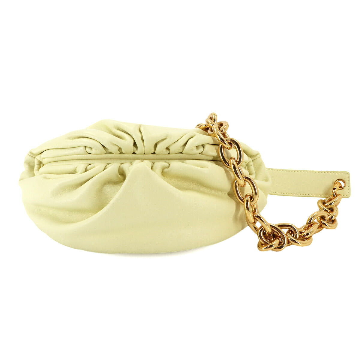 The Chain Pouch Body Bag Leather Yellow 651445
