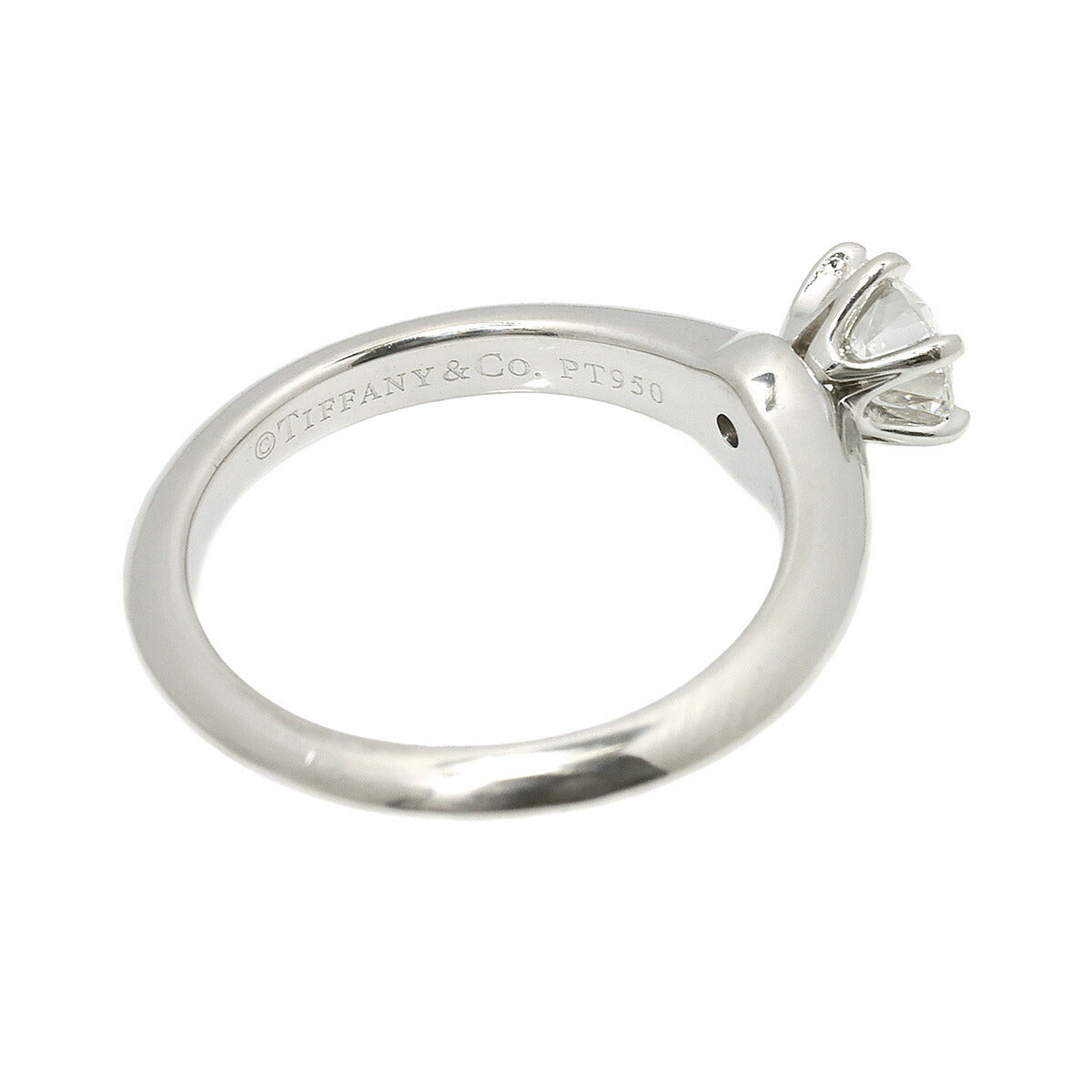 TIFFANY Co. Diamond 0.51ct F/VS2/EX Ring Pt 4.75-5(US)