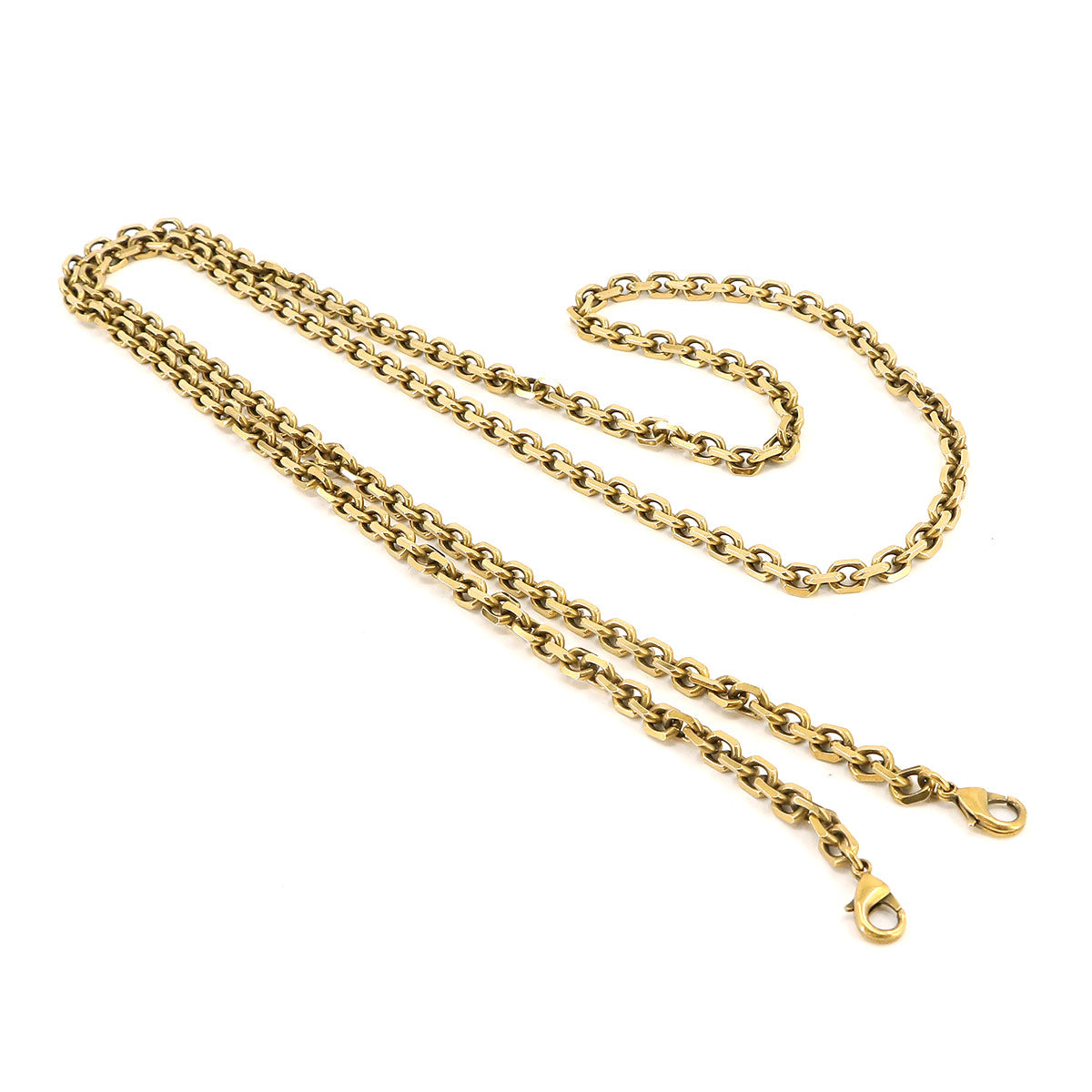 Oblique Chain Wallet Canvas Leather Navy Purse