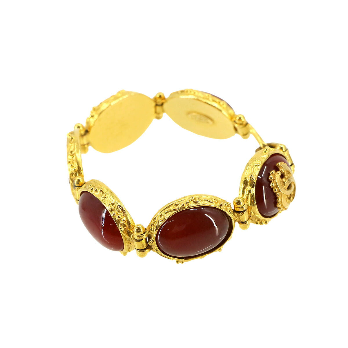 Color Stone Bracelet Red Gold 96A Vintage Accessory