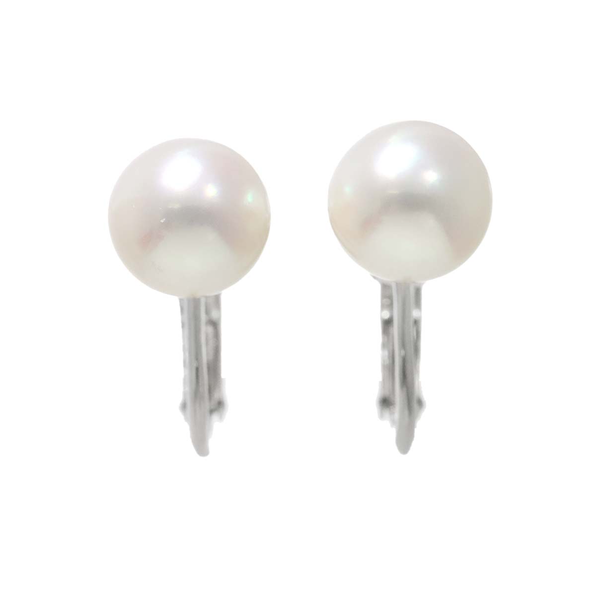 Akoya Pearl 7.5mm Earrings 18K WG White Gold 750