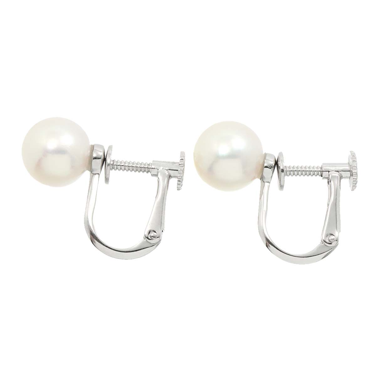 Akoya Pearl 7.5mm Earrings 18K WG White Gold 750