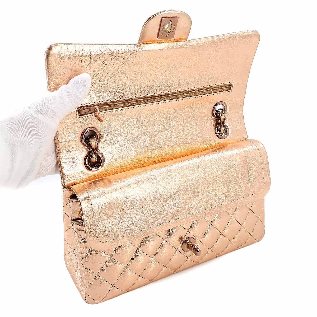 Matelasse 25 Chain Shoulder Bag Metallic Pink Limited Edition