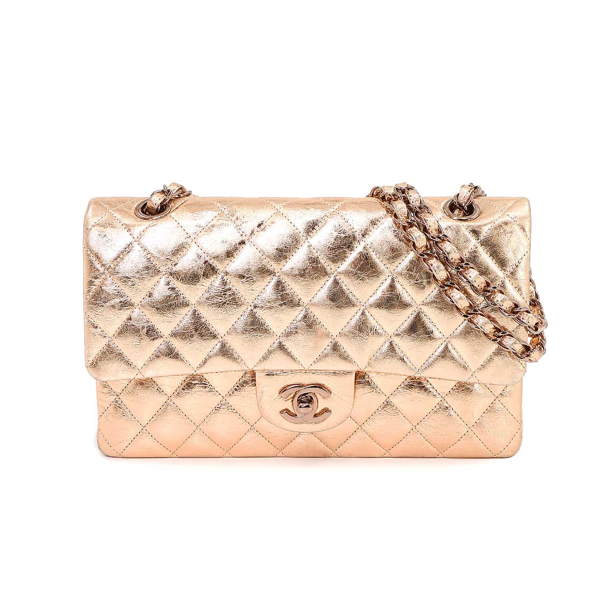 Matelasse 25 Chain Shoulder Bag Metallic Pink Limited Edition