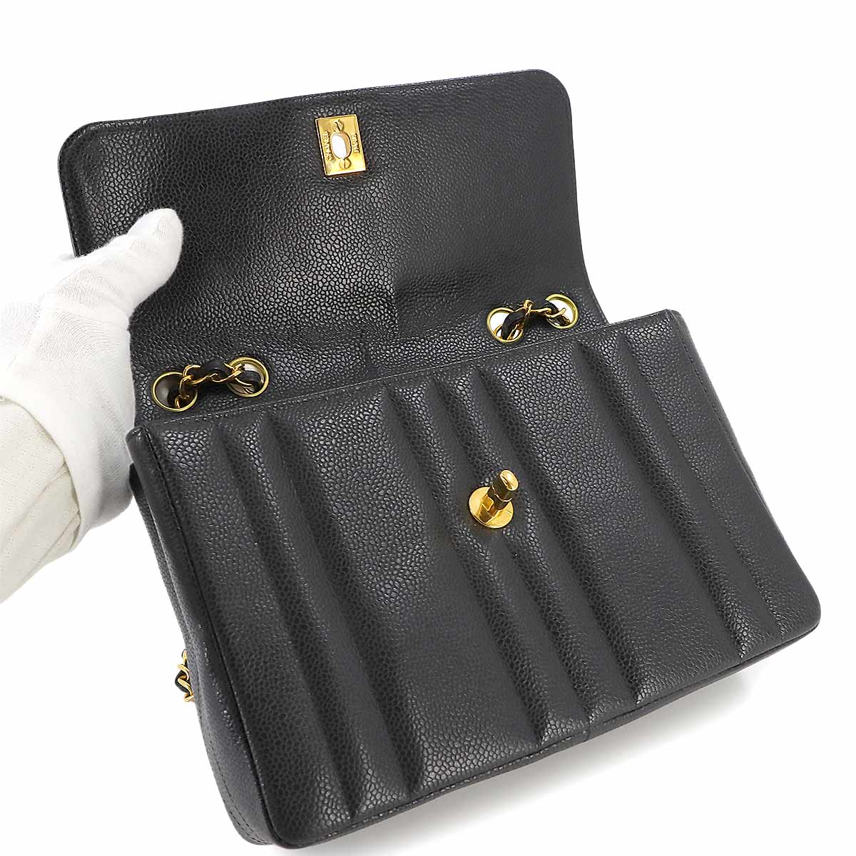 Mademoiselle Chain Shoulder Bag Leather Black 90236022