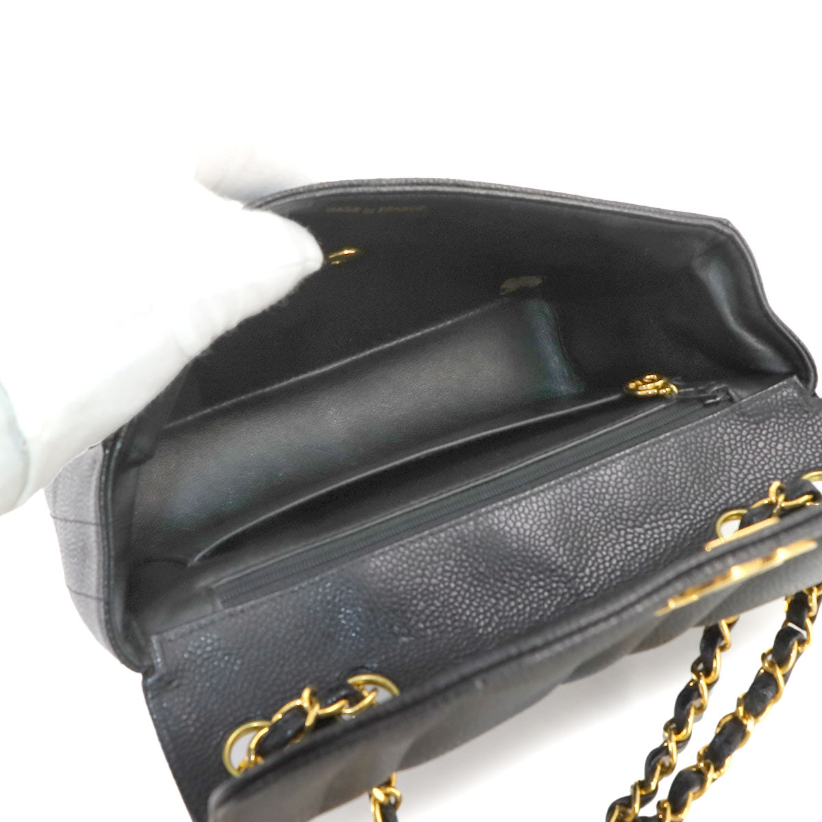 Mademoiselle Chain Shoulder Bag Leather Black 90236022