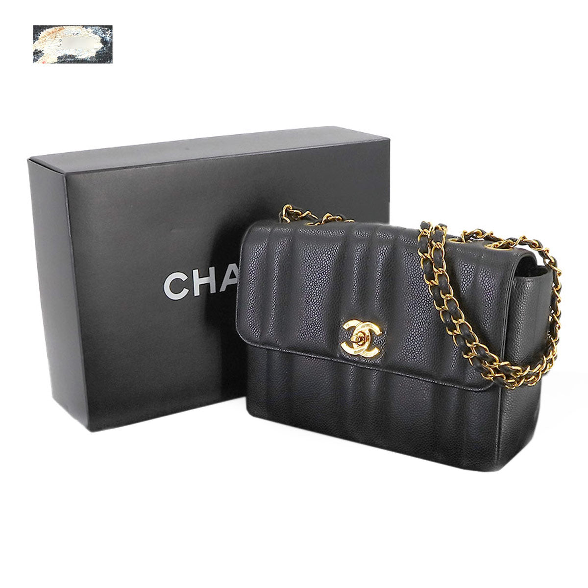 Mademoiselle Chain Shoulder Bag Leather Black 90236022