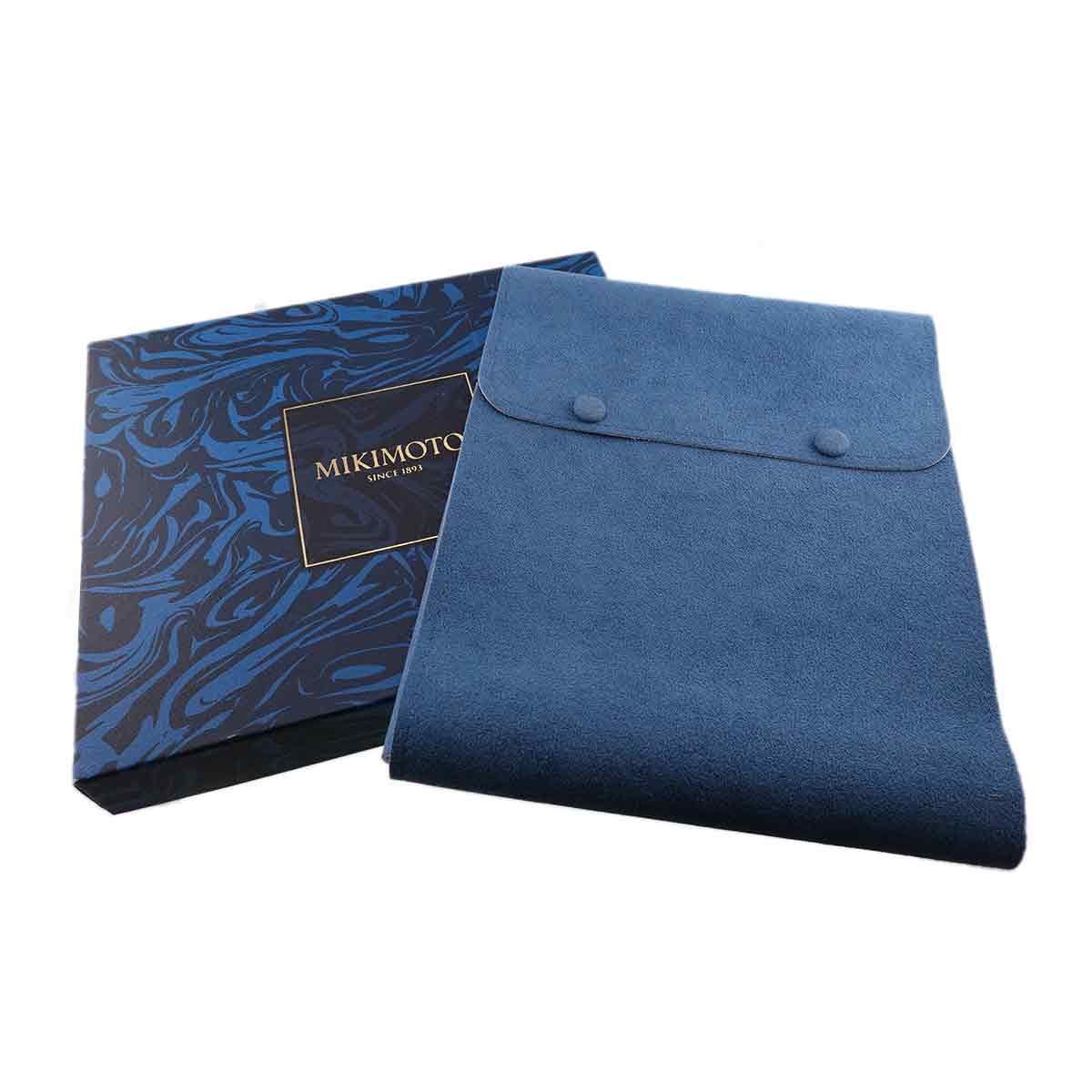 Black Pearl 12.1-8.9mm Sapphire Diamond Necklace 18K WG 750