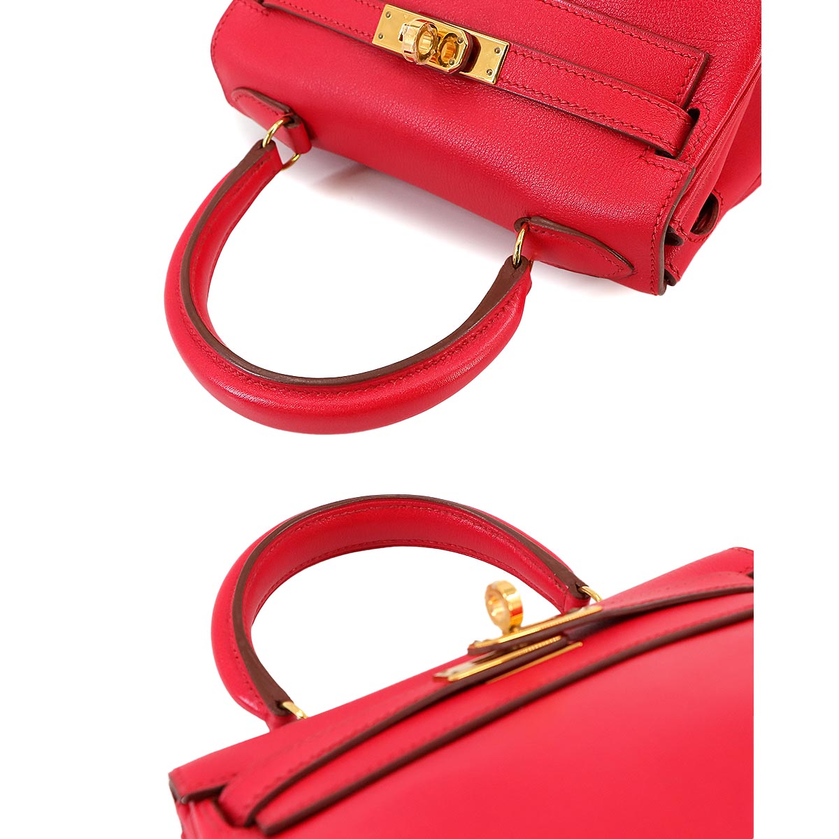 Mini Kelly 2way Hand Shoulder Bag Veau Gulliver Red Purse