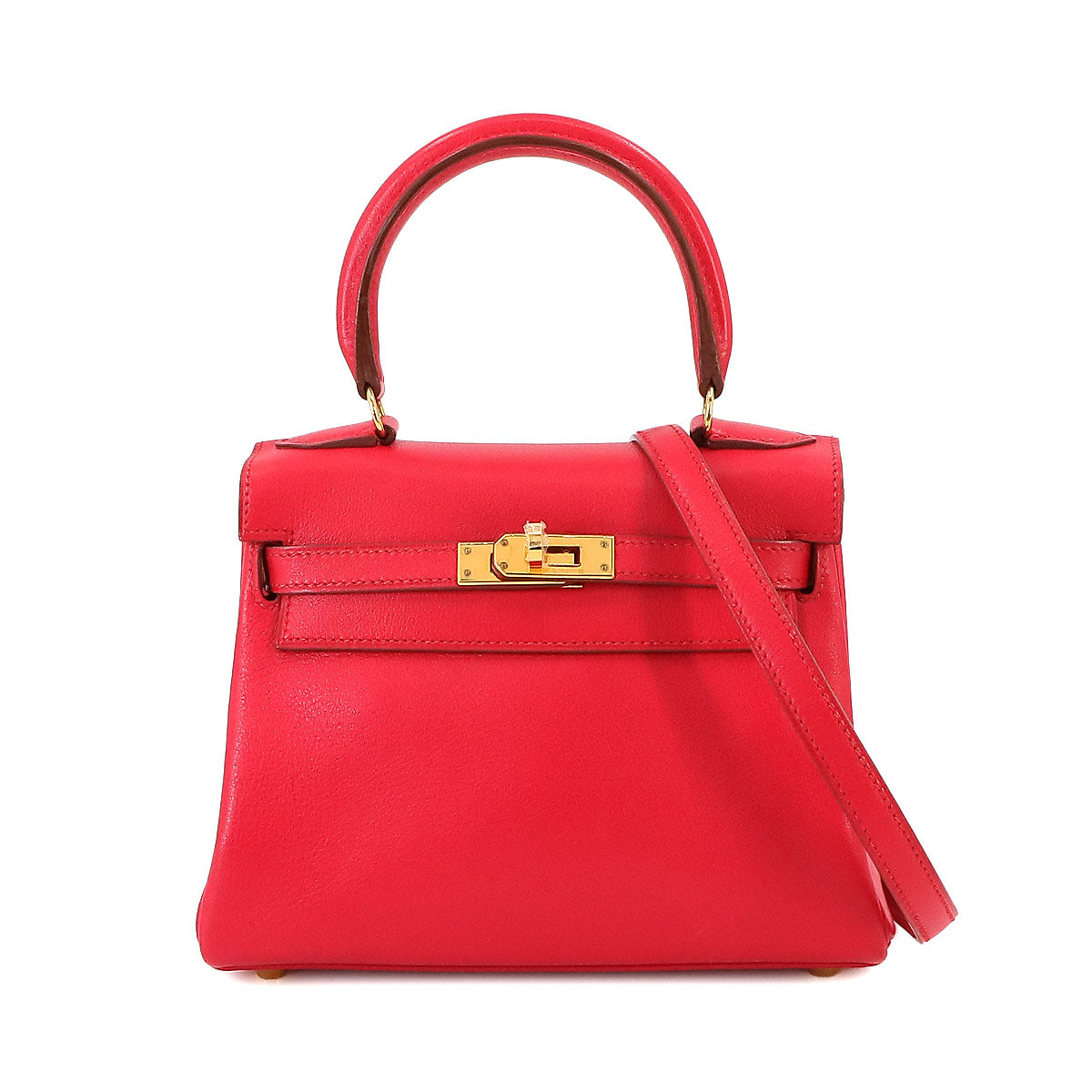 Mini Kelly 2way Hand Shoulder Bag Veau Gulliver Red Purse