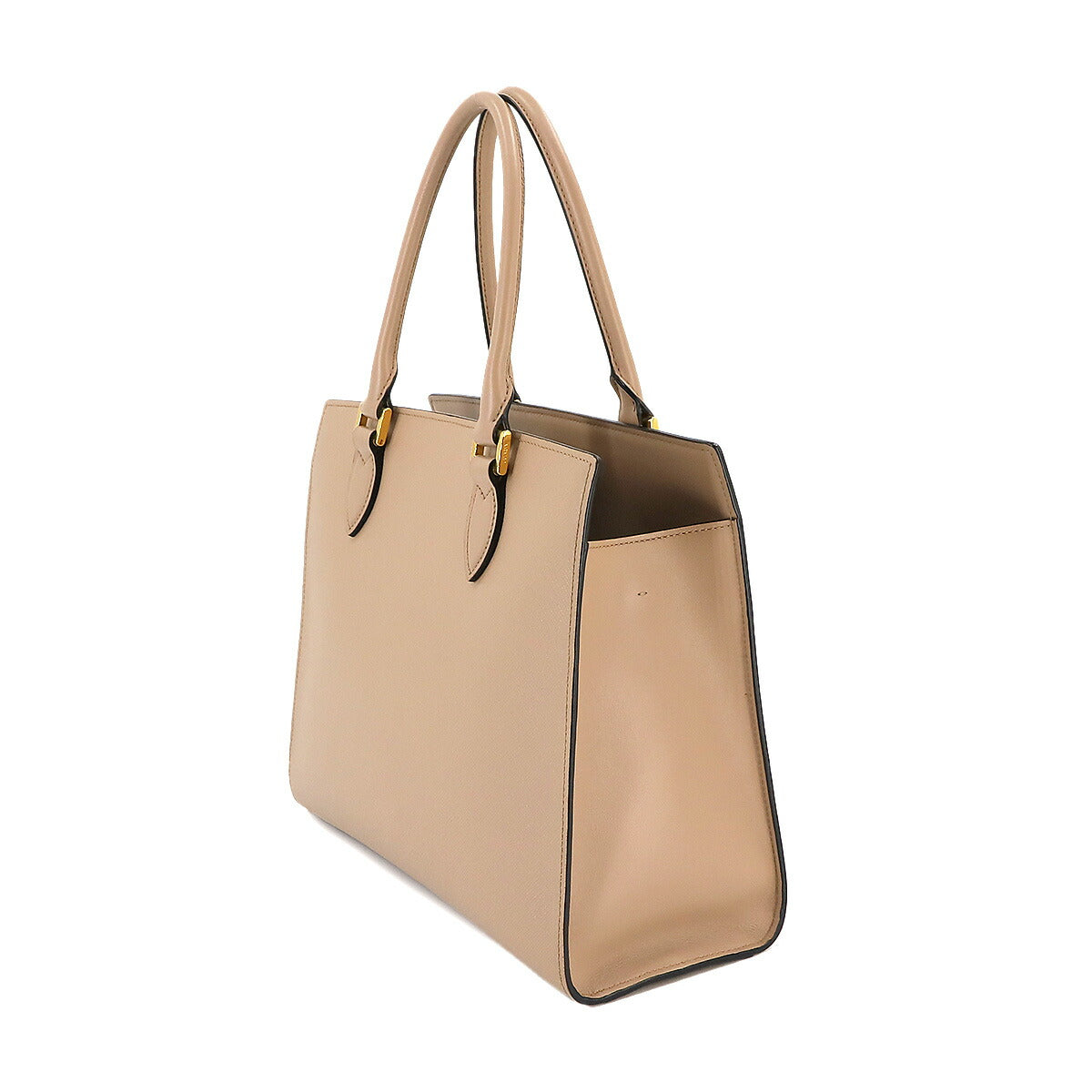 Saffiano 2way Hand Shoulder Bag Leather Beige 1BA227 Purse 90236682