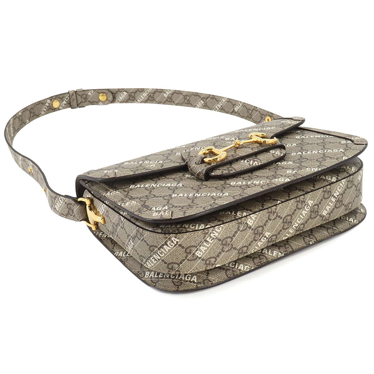 BALENCIAGA Hacker Horsebit 1955 Shoulder Bag GG Supreme 602204