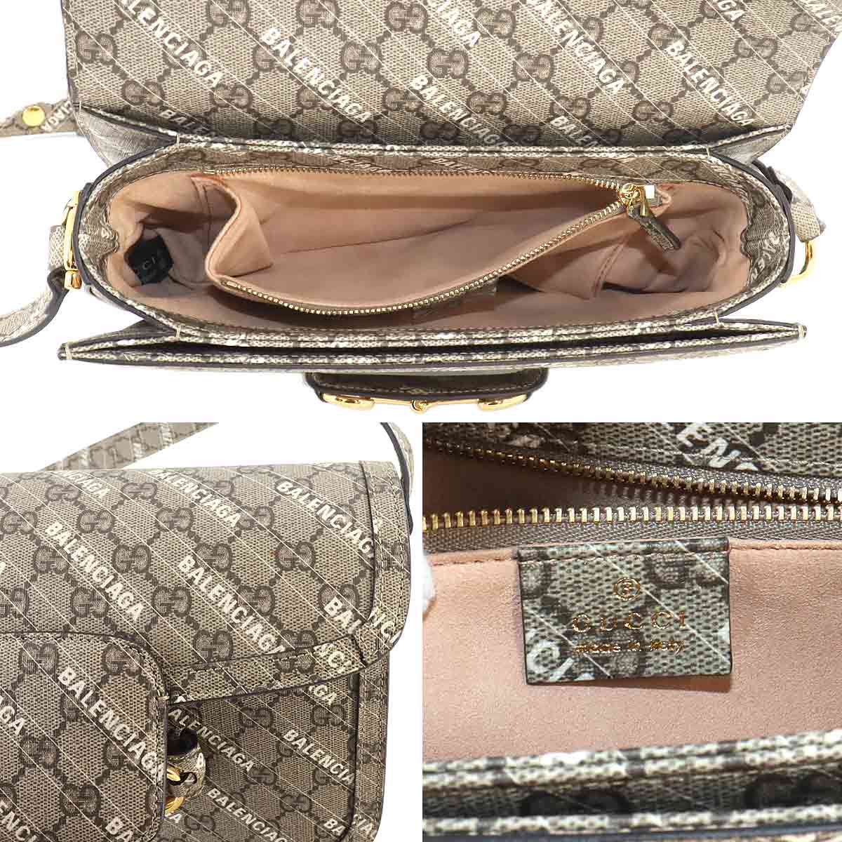 BALENCIAGA Hacker Horsebit 1955 Shoulder Bag GG Supreme 602204 90238500