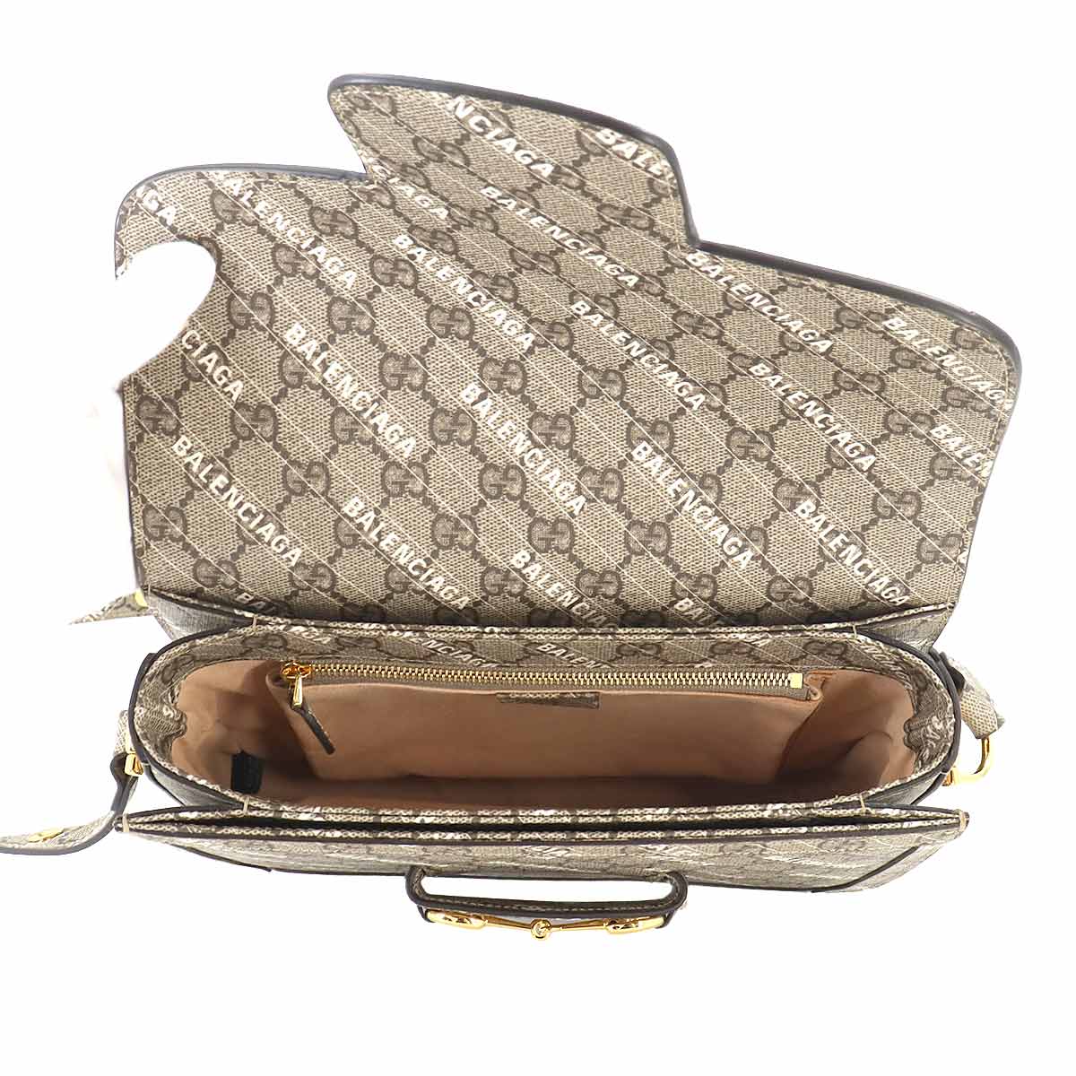 BALENCIAGA Hacker Horsebit 1955 Shoulder Bag GG Supreme 602204
