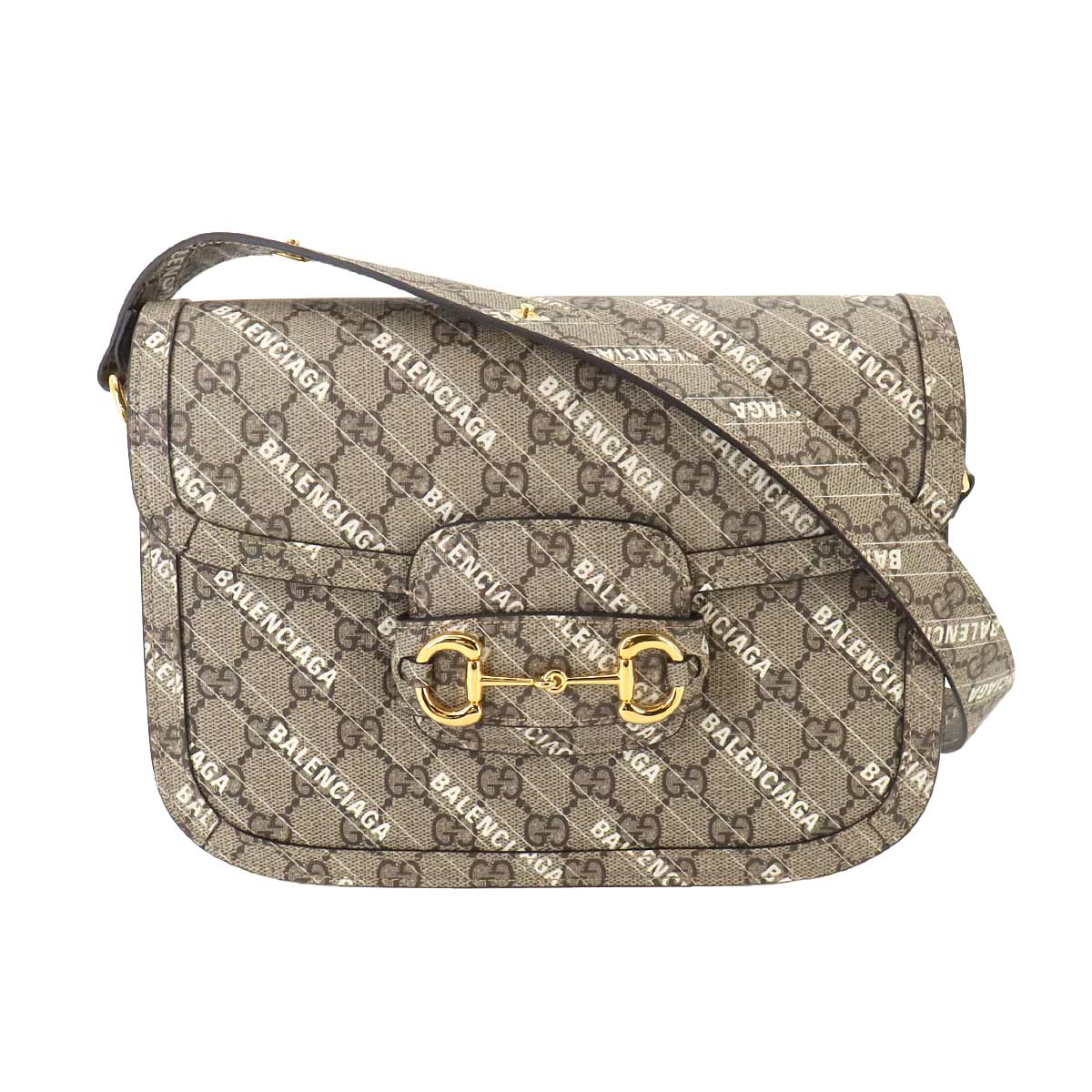 BALENCIAGA Hacker Horsebit 1955 Shoulder Bag GG Supreme 602204 90238500