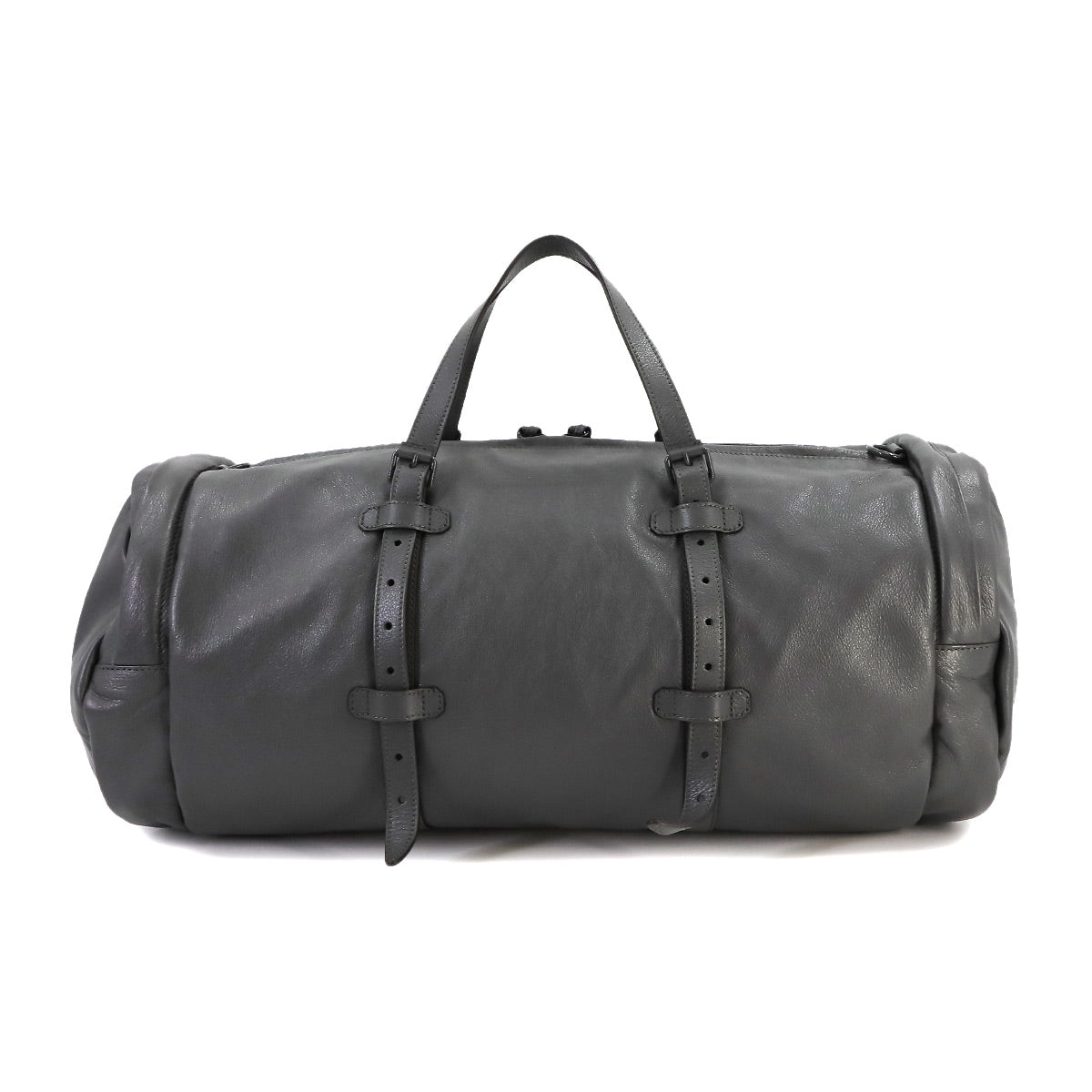 Ophidia Duffel Shoulder Bag Leather Gray 725699 Purse 90239005