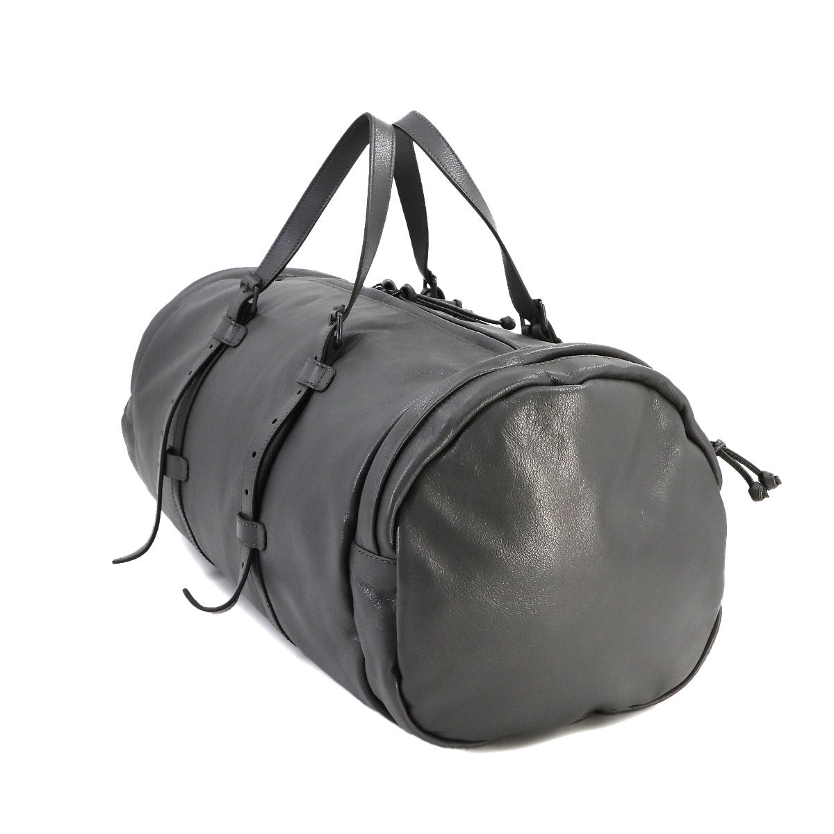 Ophidia Duffel Shoulder Bag Leather Gray 725699 Purse 90239005