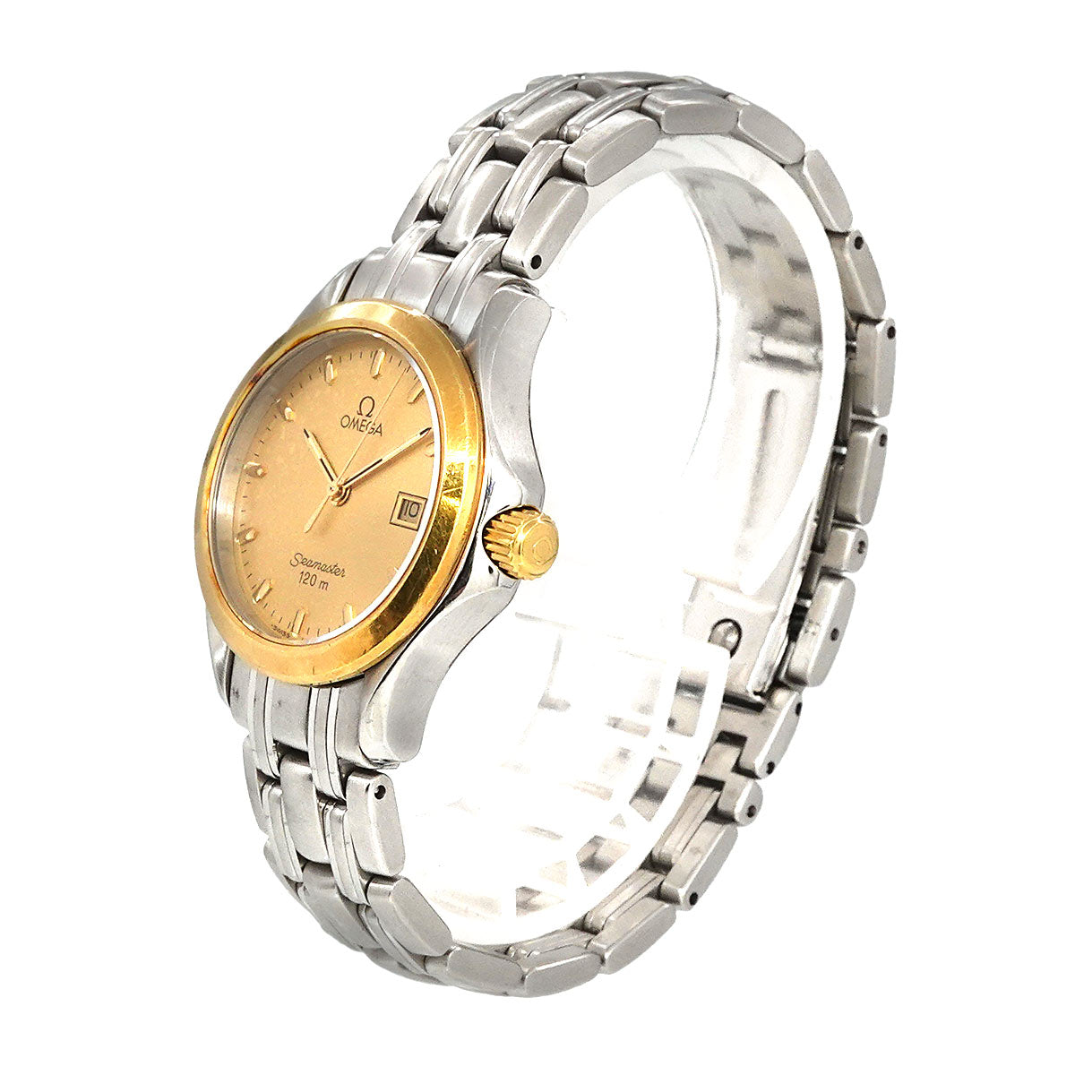 Seamaster 120 Date Quartz Gold Dial Ladies Watch