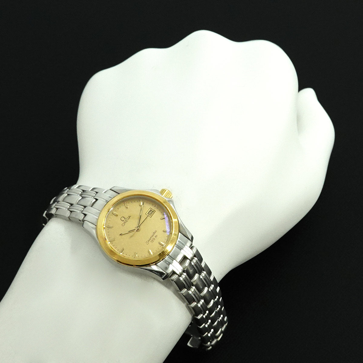 Seamaster 120 Date Quartz Gold Dial Ladies Watch