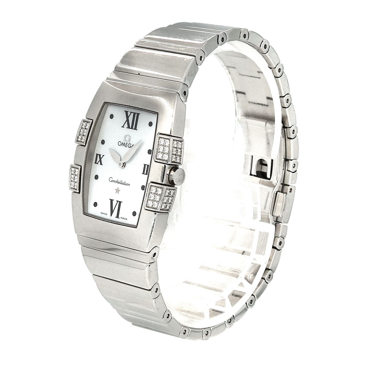 Constellation Quadrella 1586 70 Bezel Diamond White Shell Dial