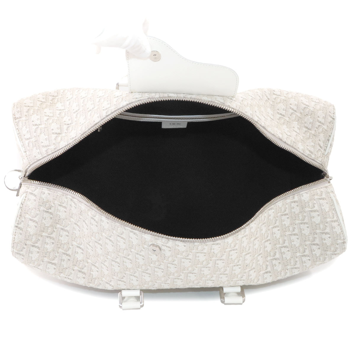 Oblique 2way Boston Shoulder Bag Canvas Leather