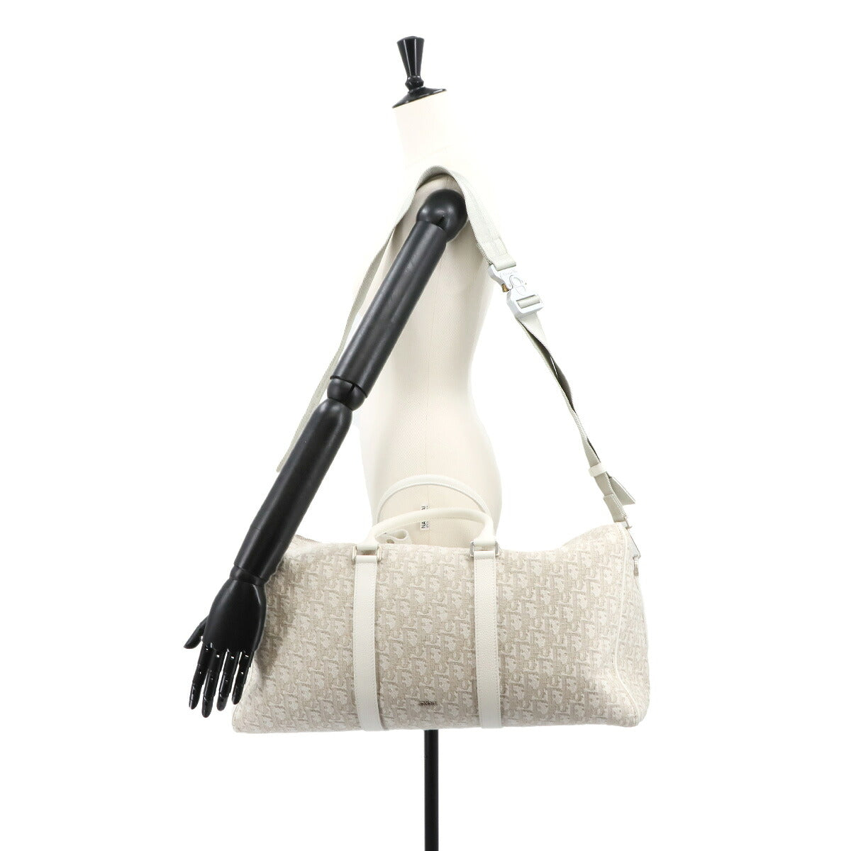 Oblique 2way Boston Shoulder Bag Canvas Leather