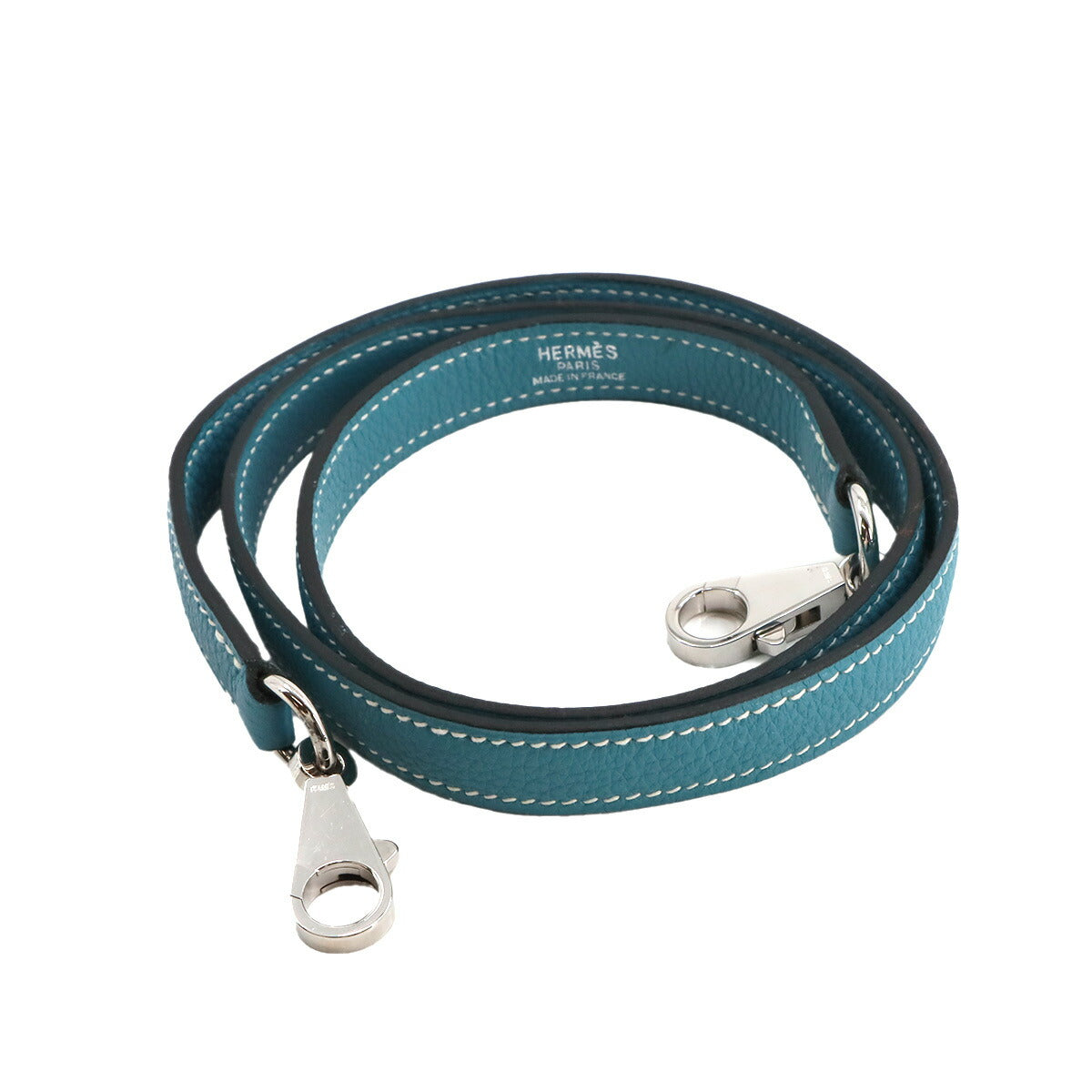 HERMES Shoulder Strap Togo Blue Jean