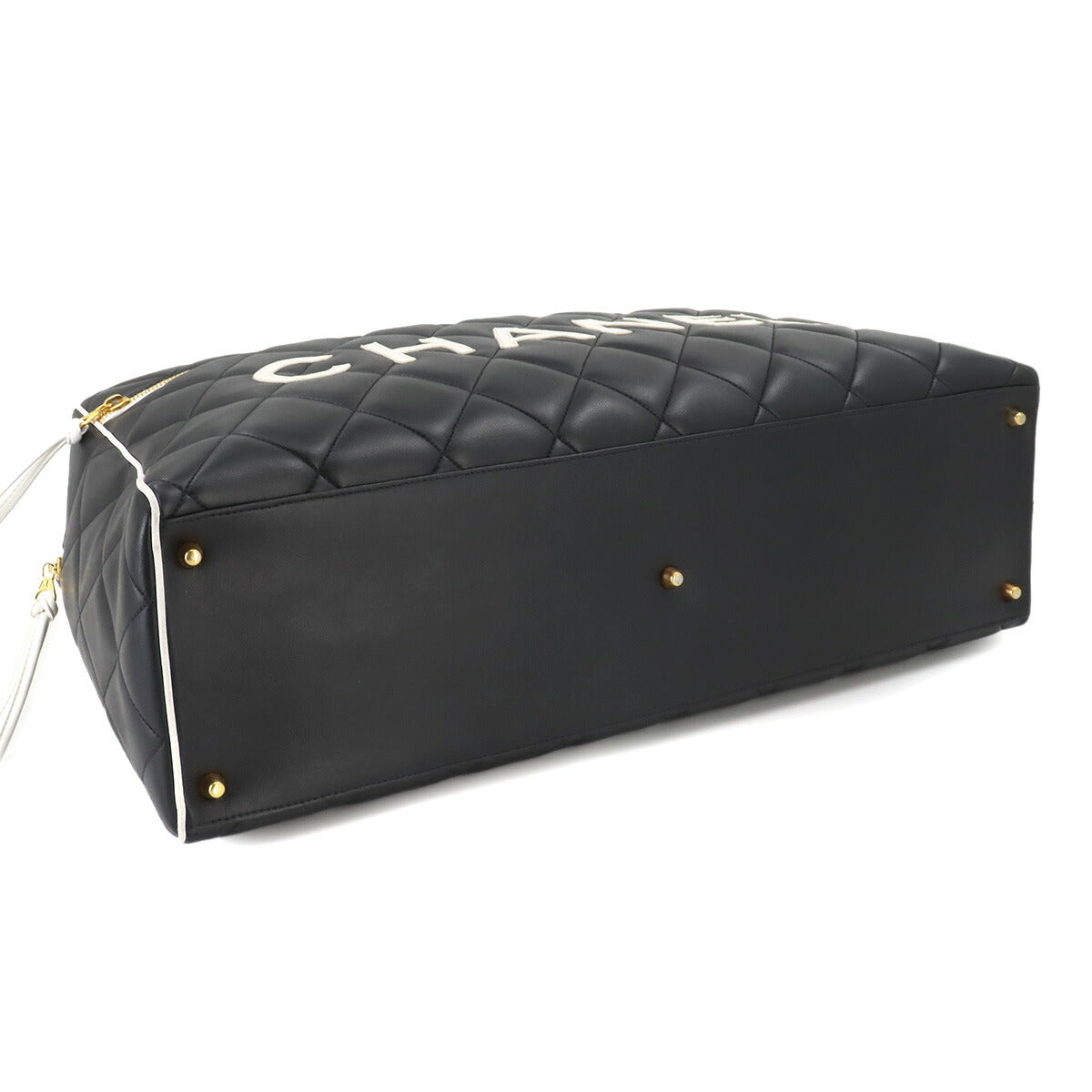 Matelasse Boston Bag Leather Black A05943 Vintage Bowling