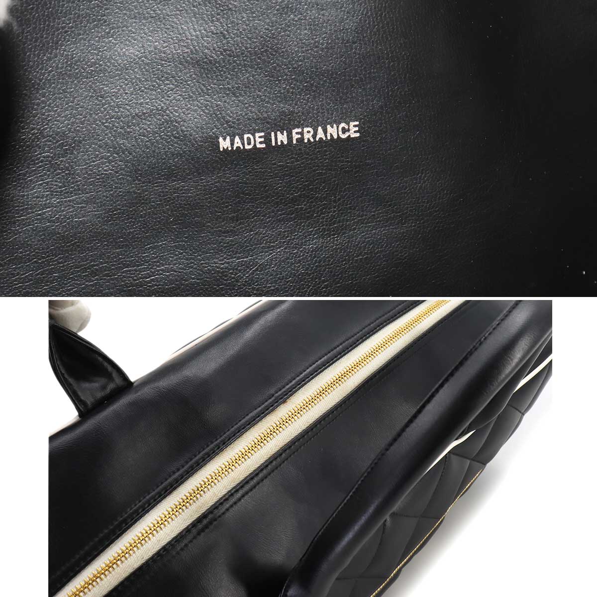 Matelasse Boston Bag Leather Black A05943 Vintage Bowling