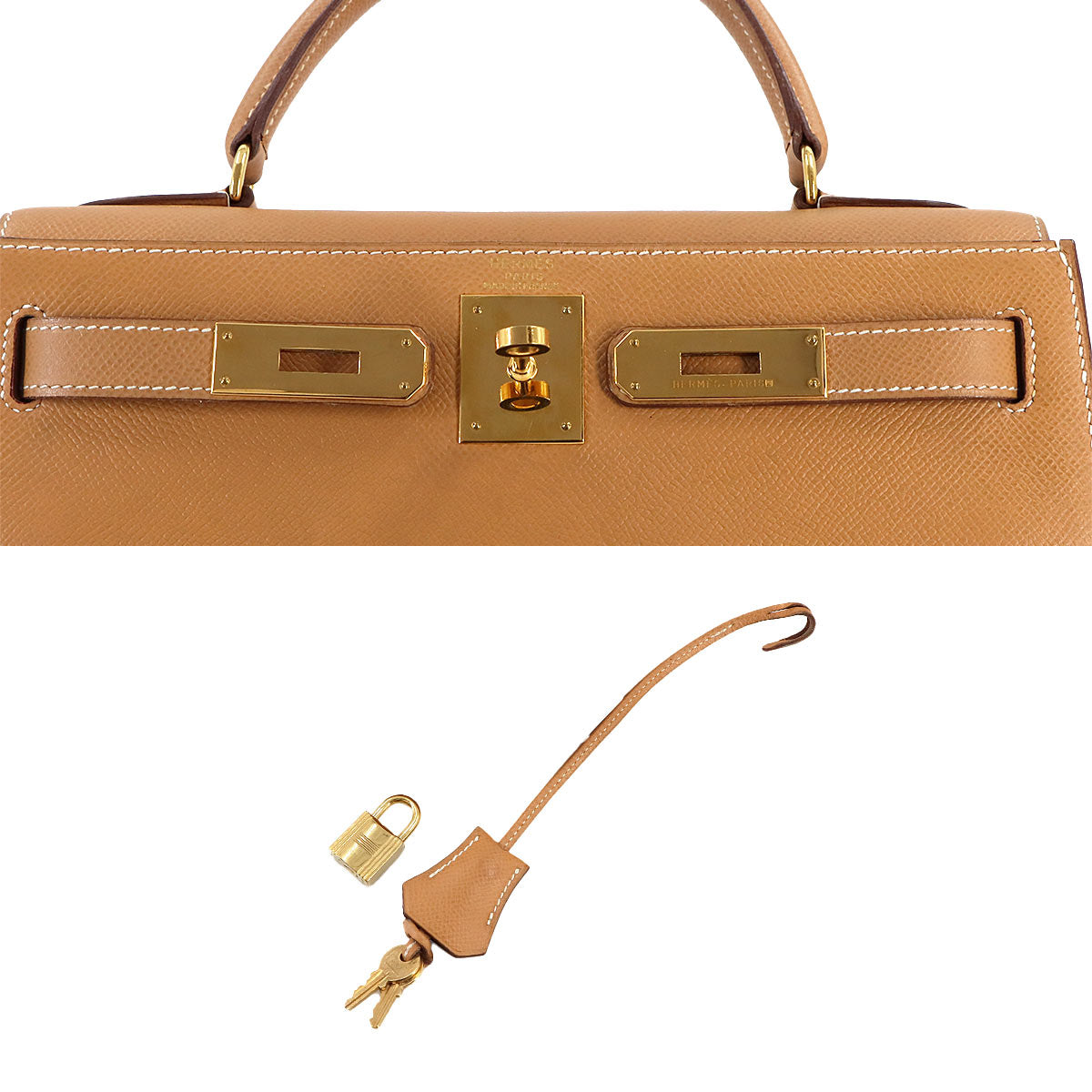 Kelly 28 2way Hand Shoulder Bag Couchevel Epsom Natural Brown 90242447