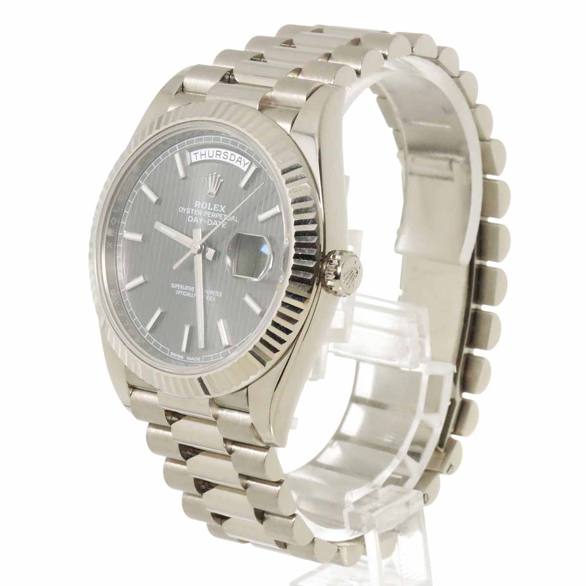 Day Date 228239 Serial Random 750 WG Automatic Gray Dial Mens