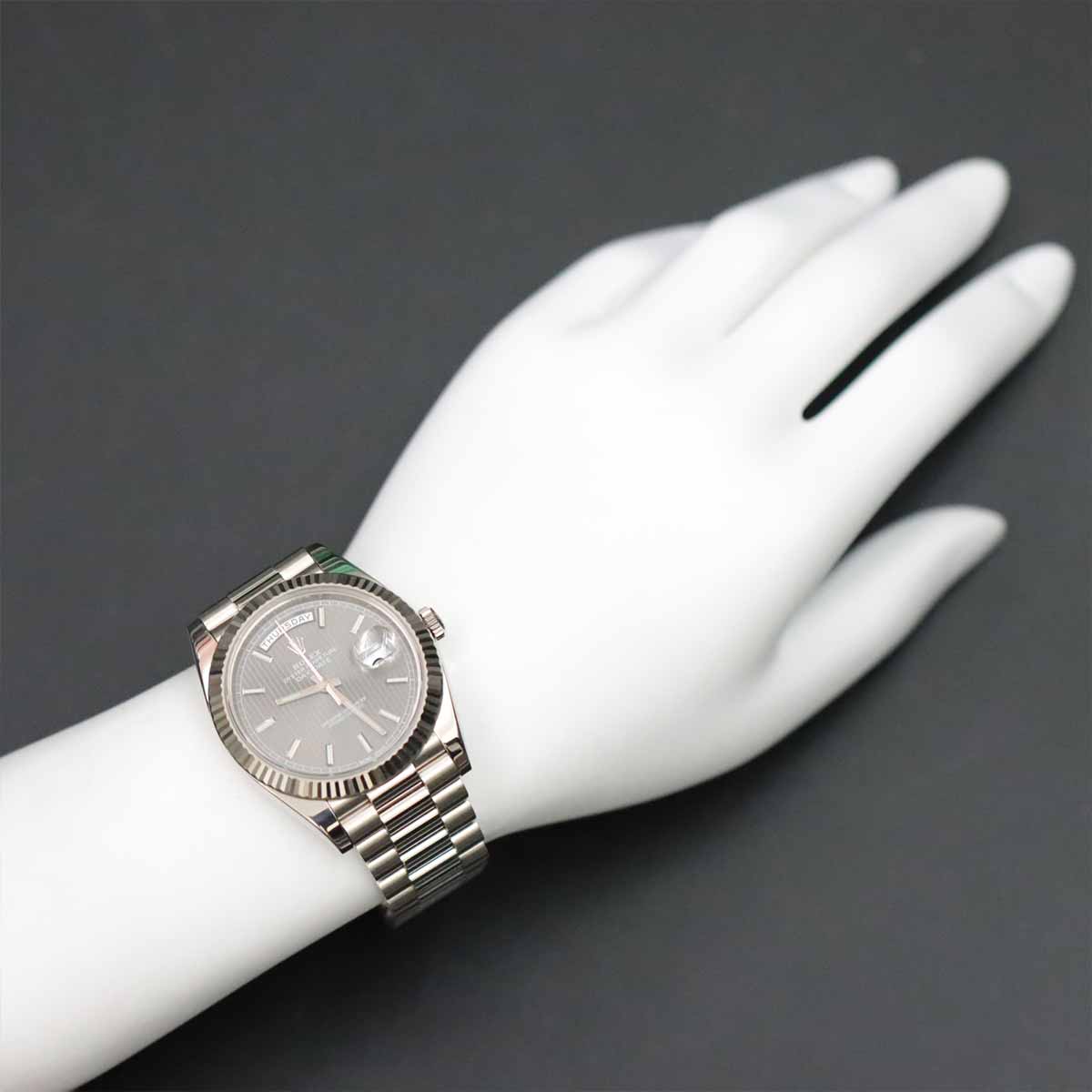 Day Date 228239 Serial Random 750 WG Automatic Gray Dial Mens