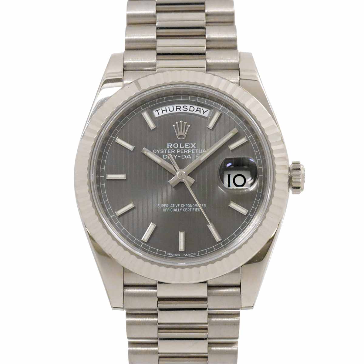 Day Date 228239 Serial Random 750 WG Automatic Gray Dial Mens