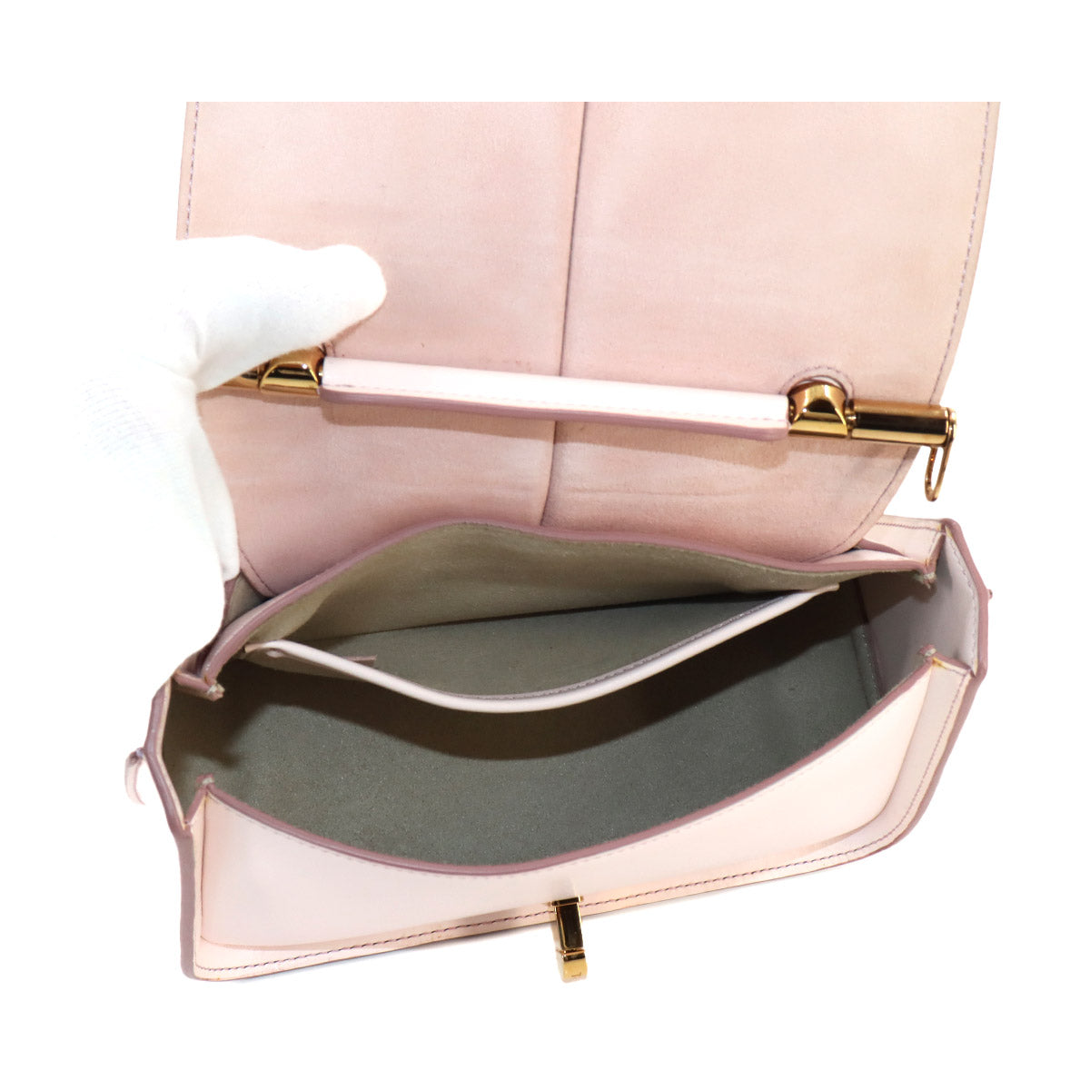 Timeless 2way Hand Shoulder Bag Leather Pink Purse