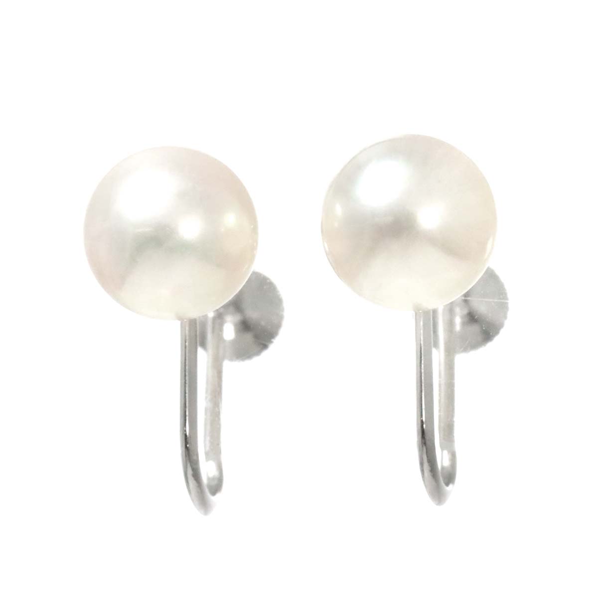 MIKIMOTO Akoya Pearl 7.1mm Earrings 18K WG 750