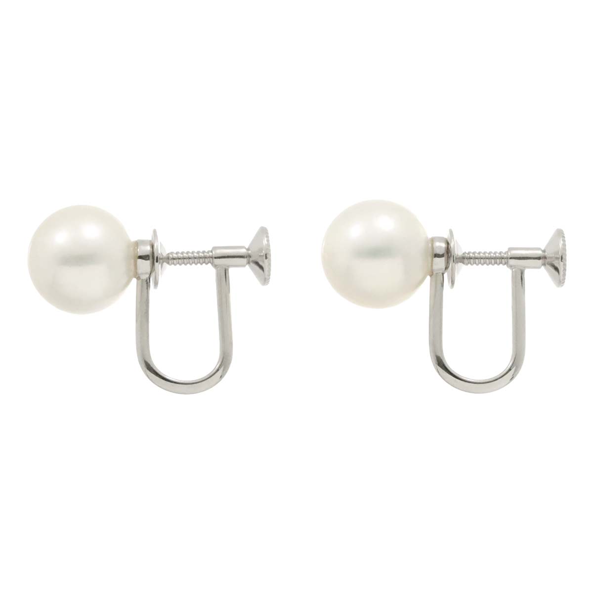 MIKIMOTO Akoya Pearl 8.8mm Earrings 18K WG 750