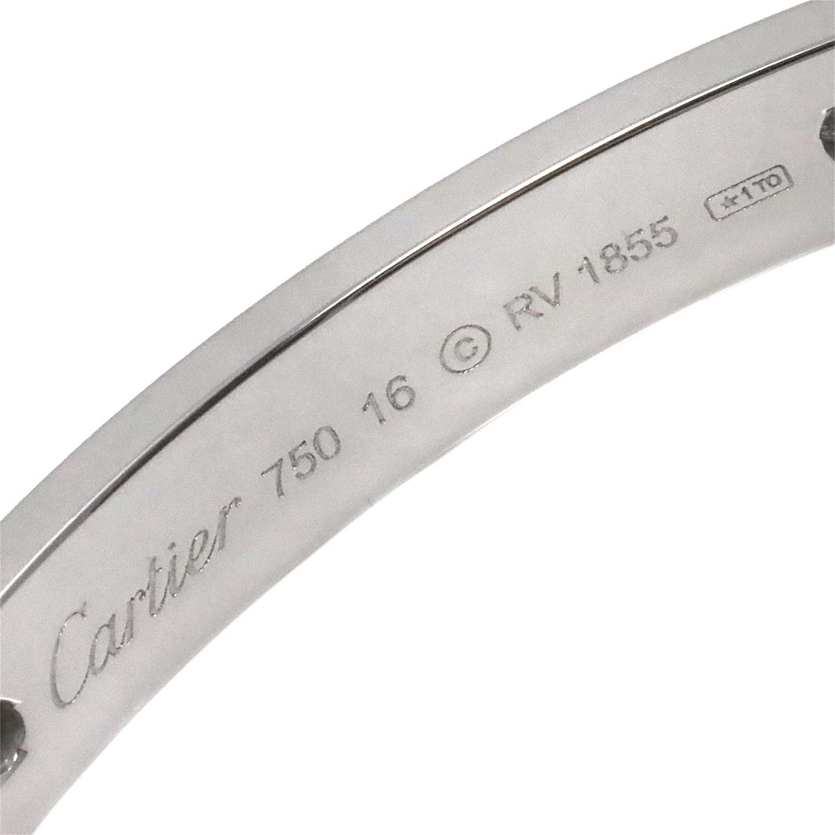 Love Bracelet Diamond 4P Bangle 18K WG 750 Size16 90244219