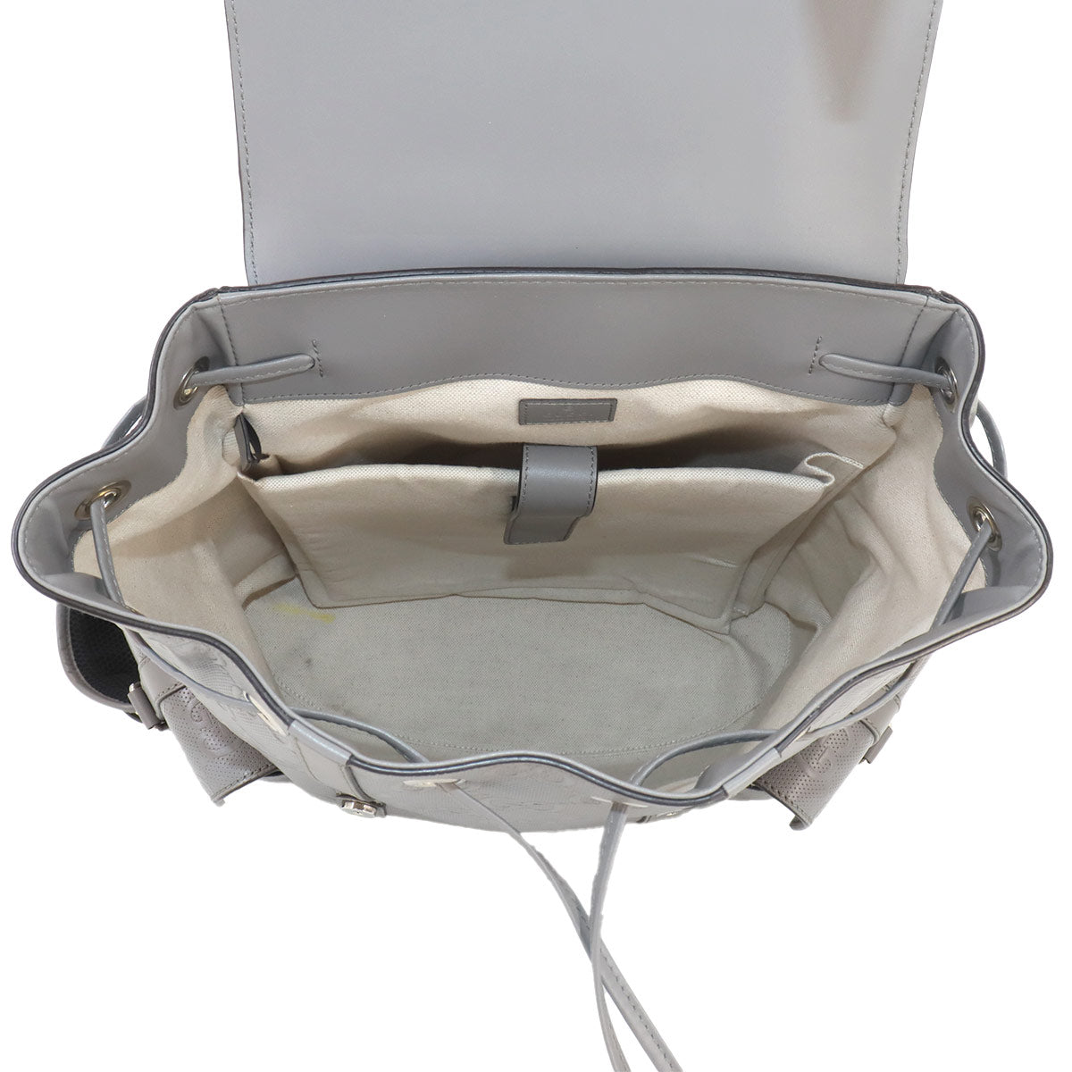 GG Embossed Backpack Leather Grey 625770 Purse